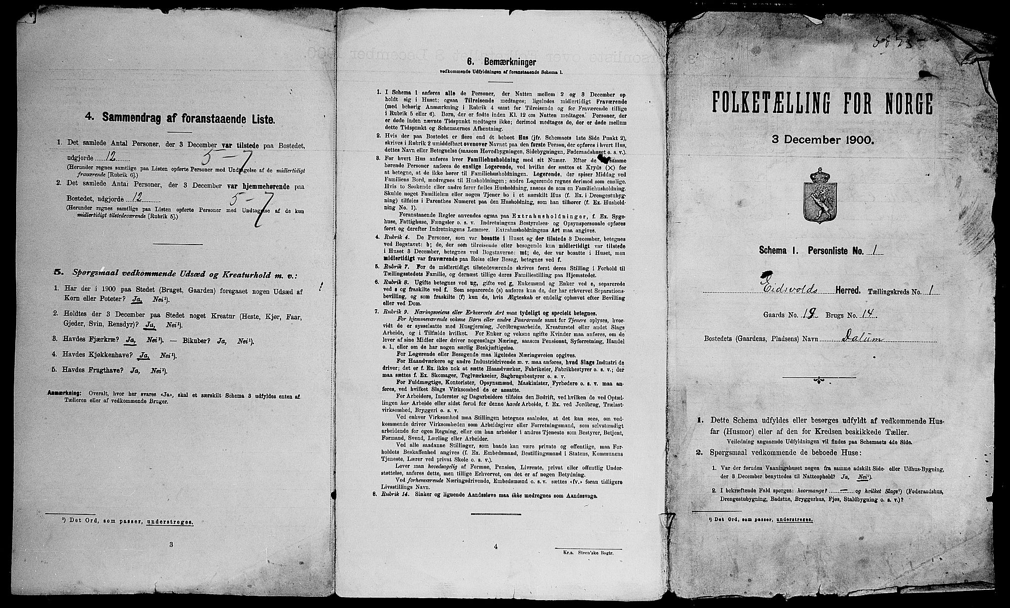 SAO, Folketelling 1900 for 0237 Eidsvoll herred, 1900, s. 48