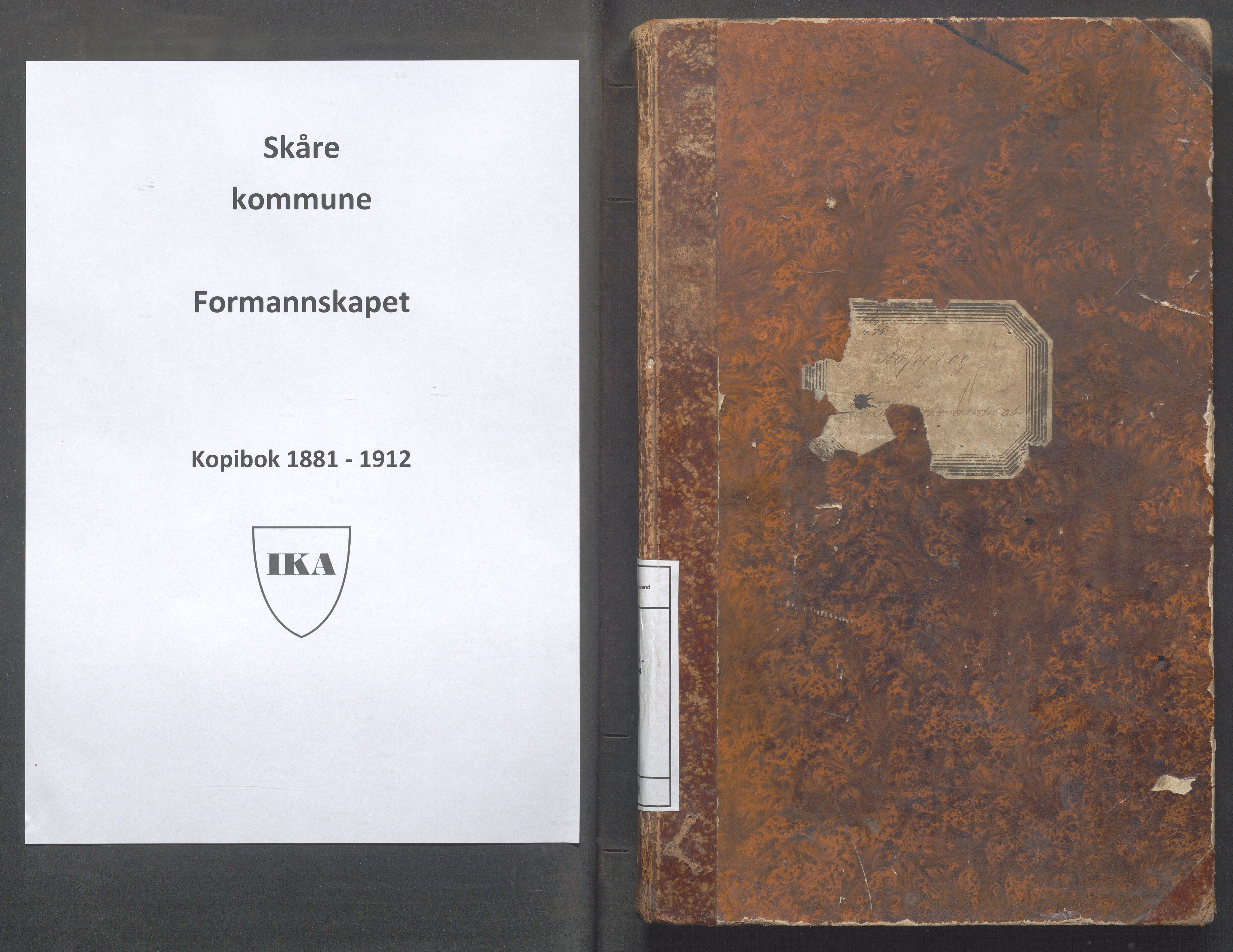 Skåre kommune - Formannskapet, IKAR/A-593/B/L0001: Kopibok, 1881-1912