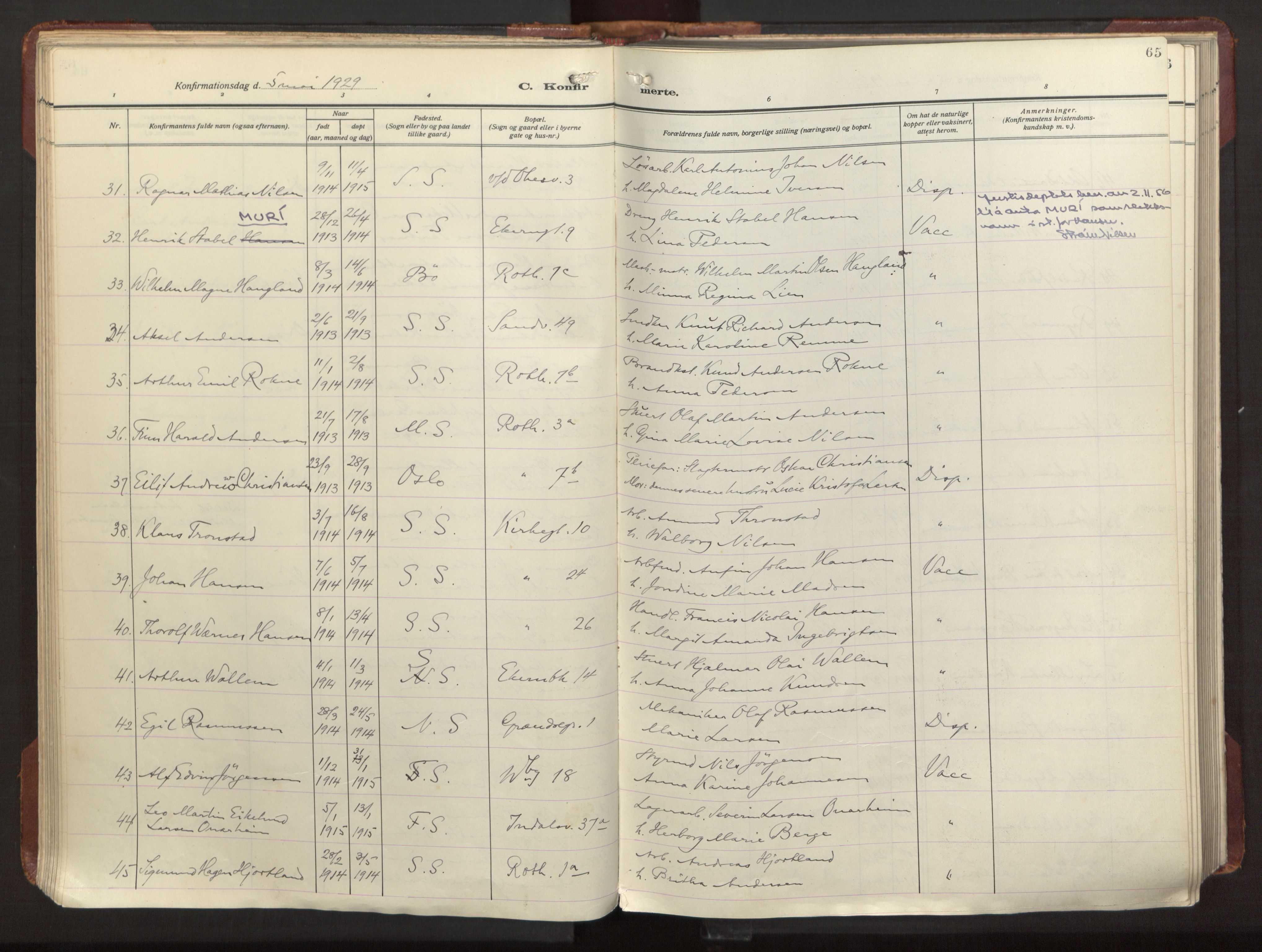 Sandviken Sokneprestembete, AV/SAB-A-77601/H/Ha/L0013: Ministerialbok nr. C 4, 1926-1943, s. 65