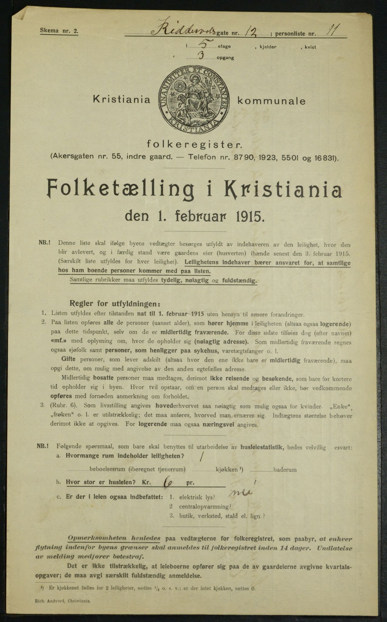 OBA, Kommunal folketelling 1.2.1915 for Kristiania, 1915, s. 82892