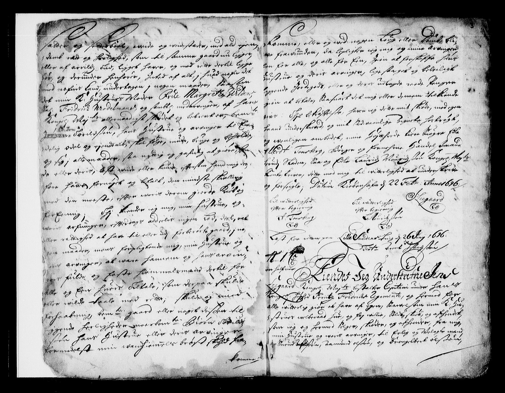 Nedenes sorenskriveri før 1824, SAK/1221-0007/G/Gb/L0001: Pantebok nr. 1, 1696-1698, s. 3