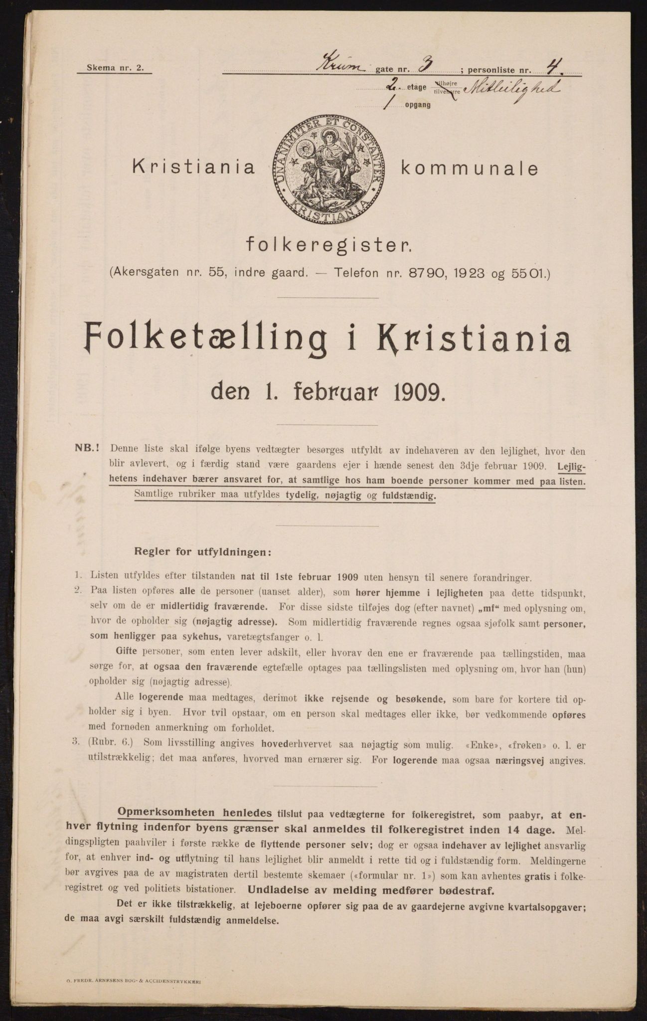 OBA, Kommunal folketelling 1.2.1909 for Kristiania kjøpstad, 1909, s. 50239