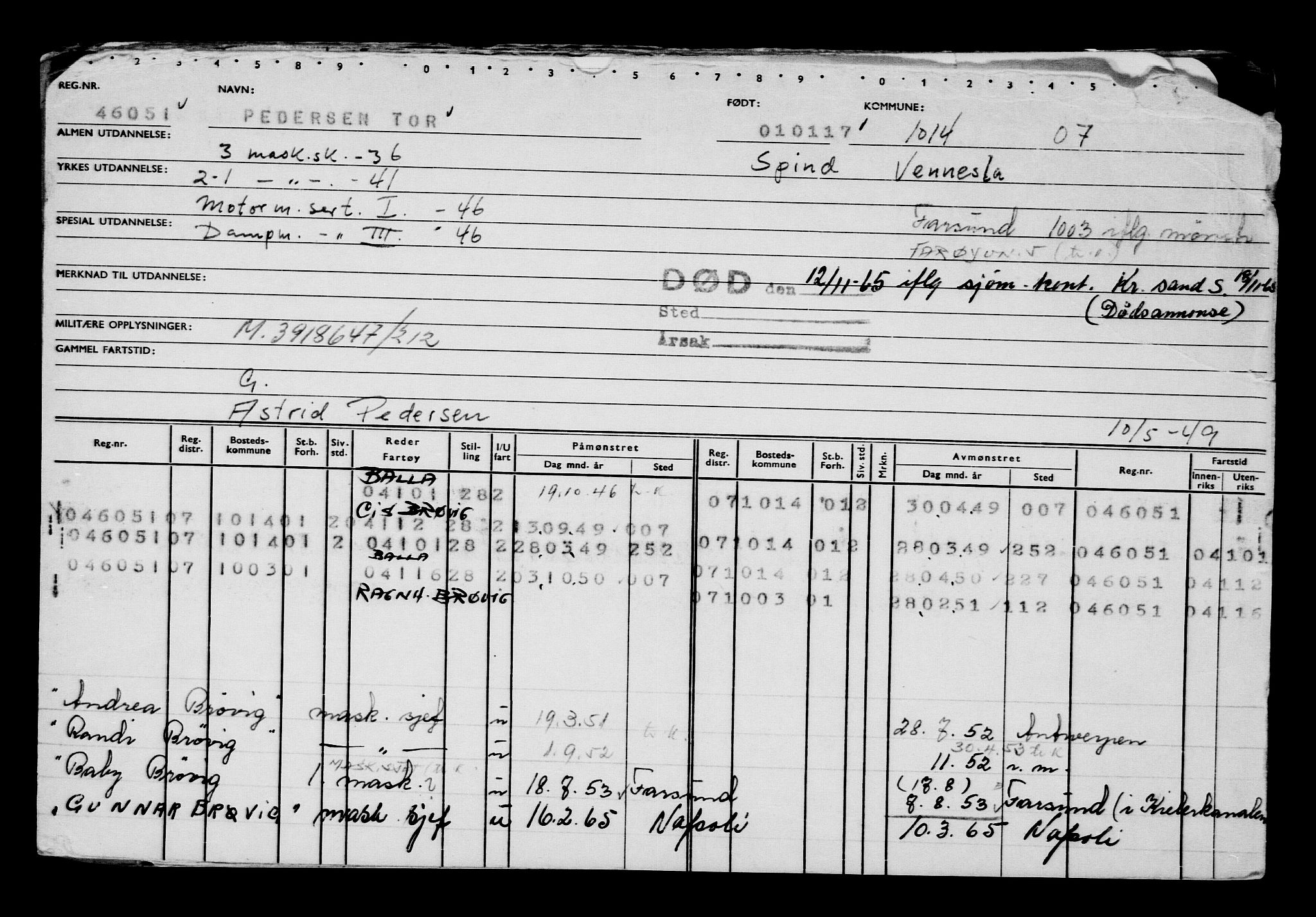 Direktoratet for sjømenn, AV/RA-S-3545/G/Gb/L0145: Hovedkort, 1917, s. 20