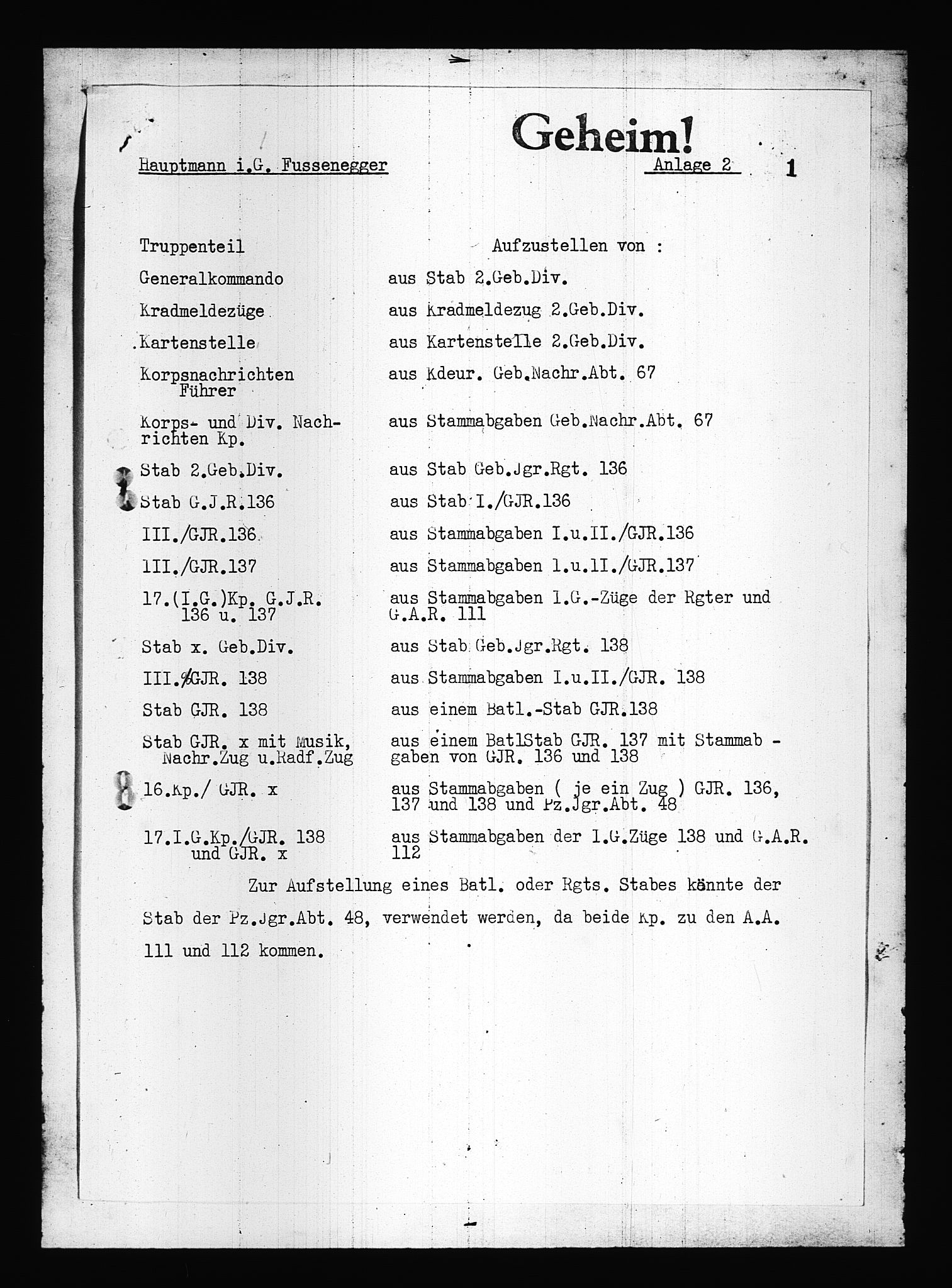 Documents Section, AV/RA-RAFA-2200/V/L0083: Amerikansk mikrofilm "Captured German Documents".
Box No. 722.  FKA jnr. 615/1954., 1940, s. 479