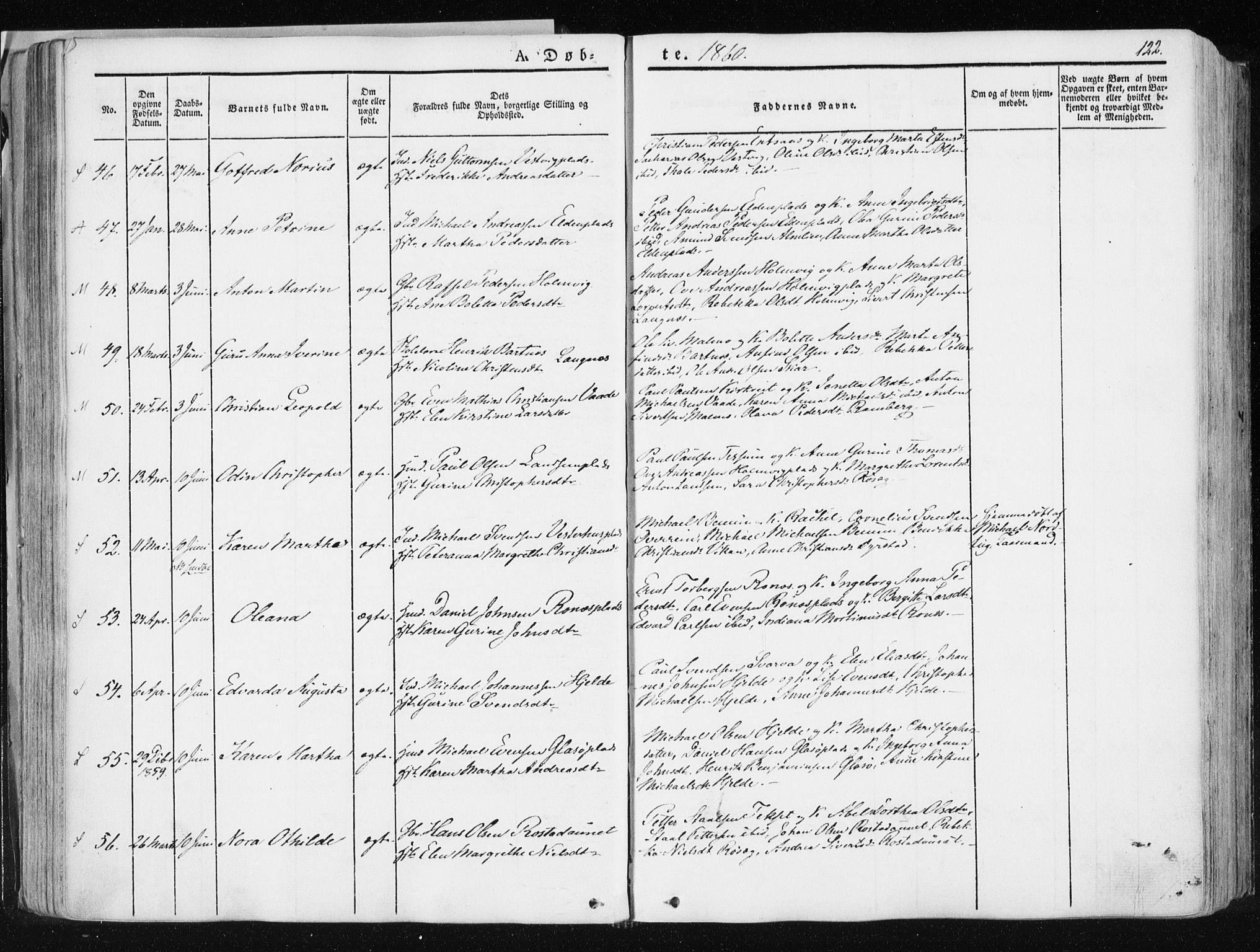Ministerialprotokoller, klokkerbøker og fødselsregistre - Nord-Trøndelag, SAT/A-1458/741/L0393: Ministerialbok nr. 741A07, 1849-1863, s. 122