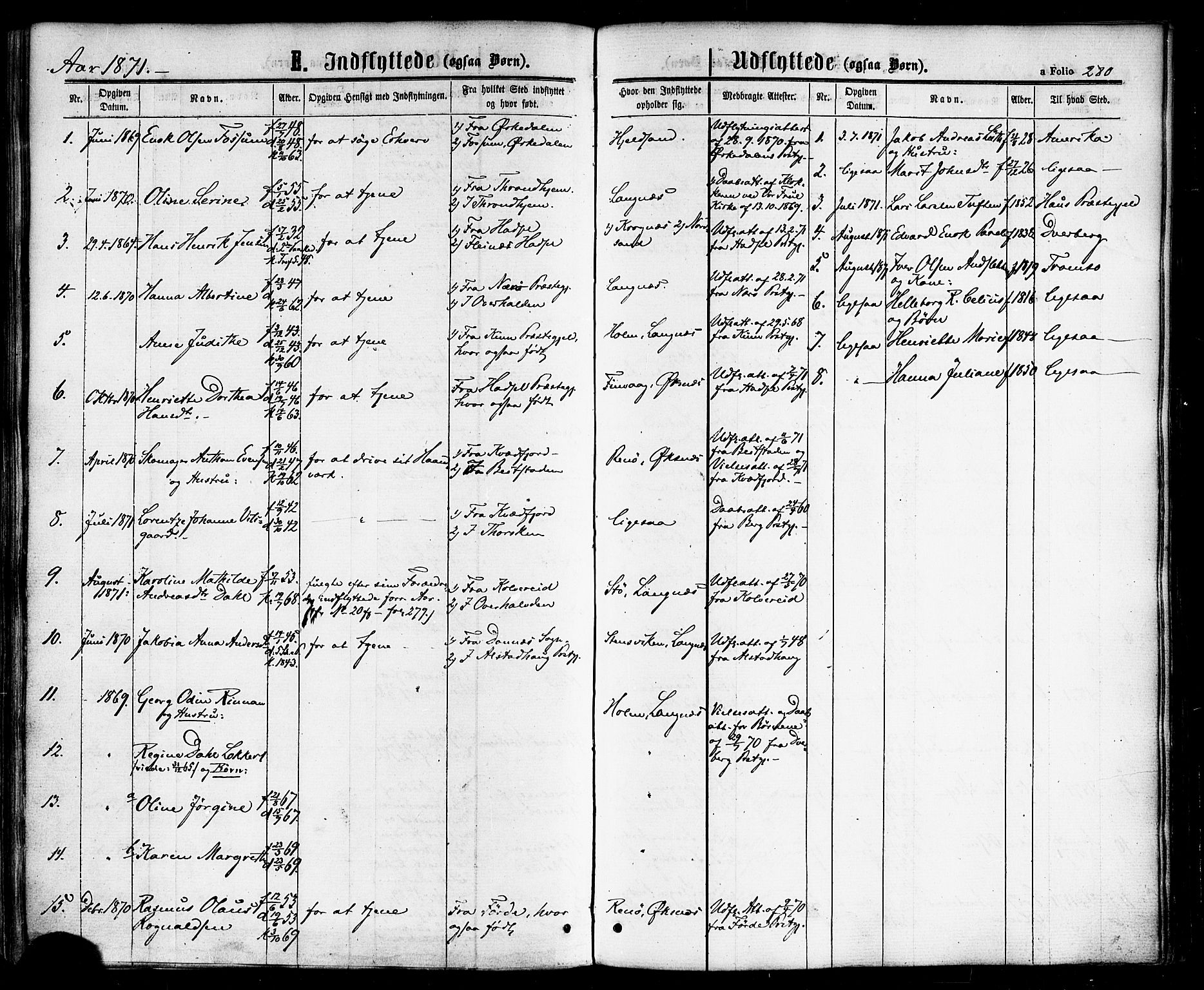 Ministerialprotokoller, klokkerbøker og fødselsregistre - Nordland, AV/SAT-A-1459/893/L1334: Ministerialbok nr. 893A07, 1867-1877, s. 280