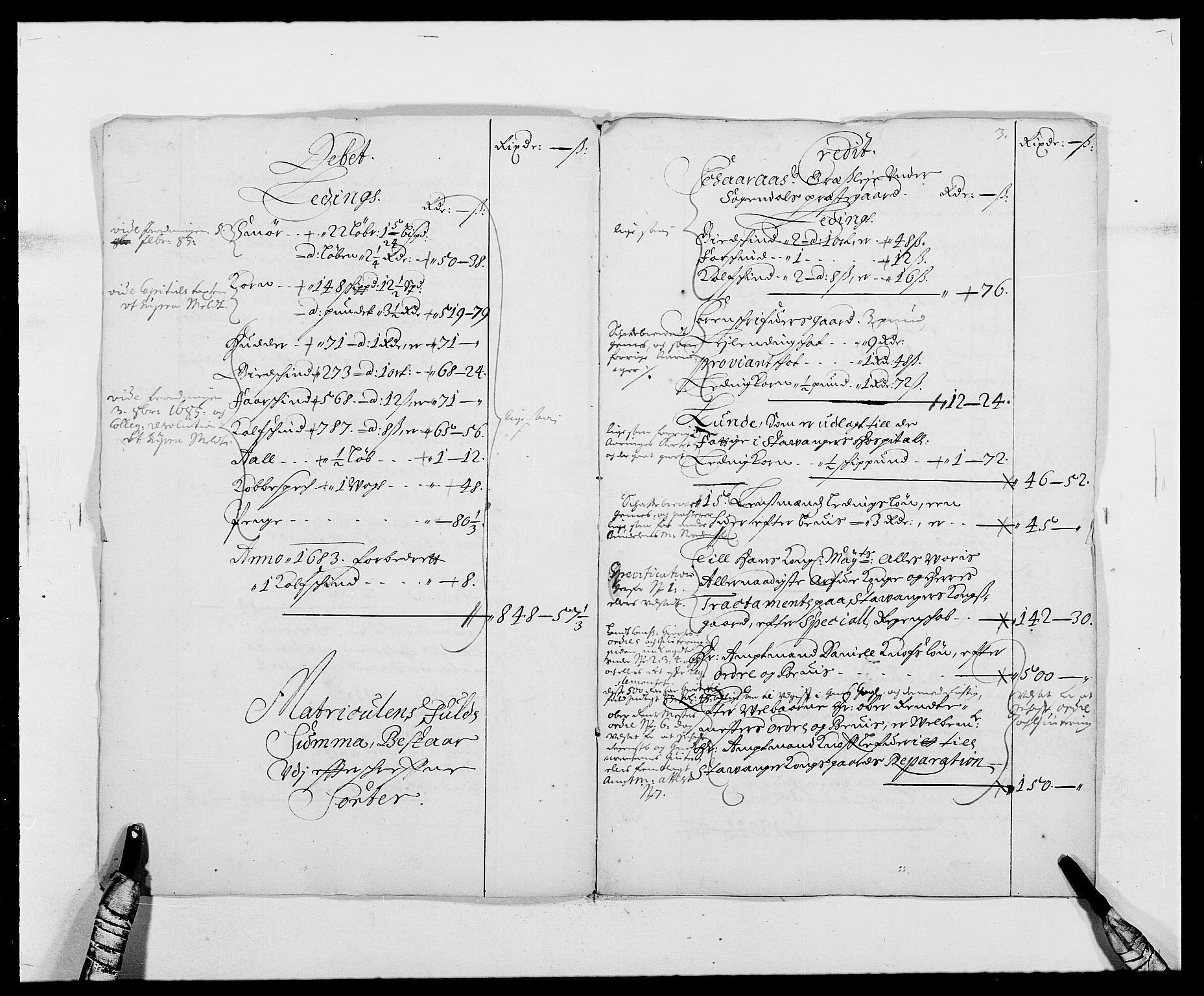 Rentekammeret inntil 1814, Reviderte regnskaper, Fogderegnskap, RA/EA-4092/R46/L2725: Fogderegnskap Jæren og Dalane, 1685, s. 4