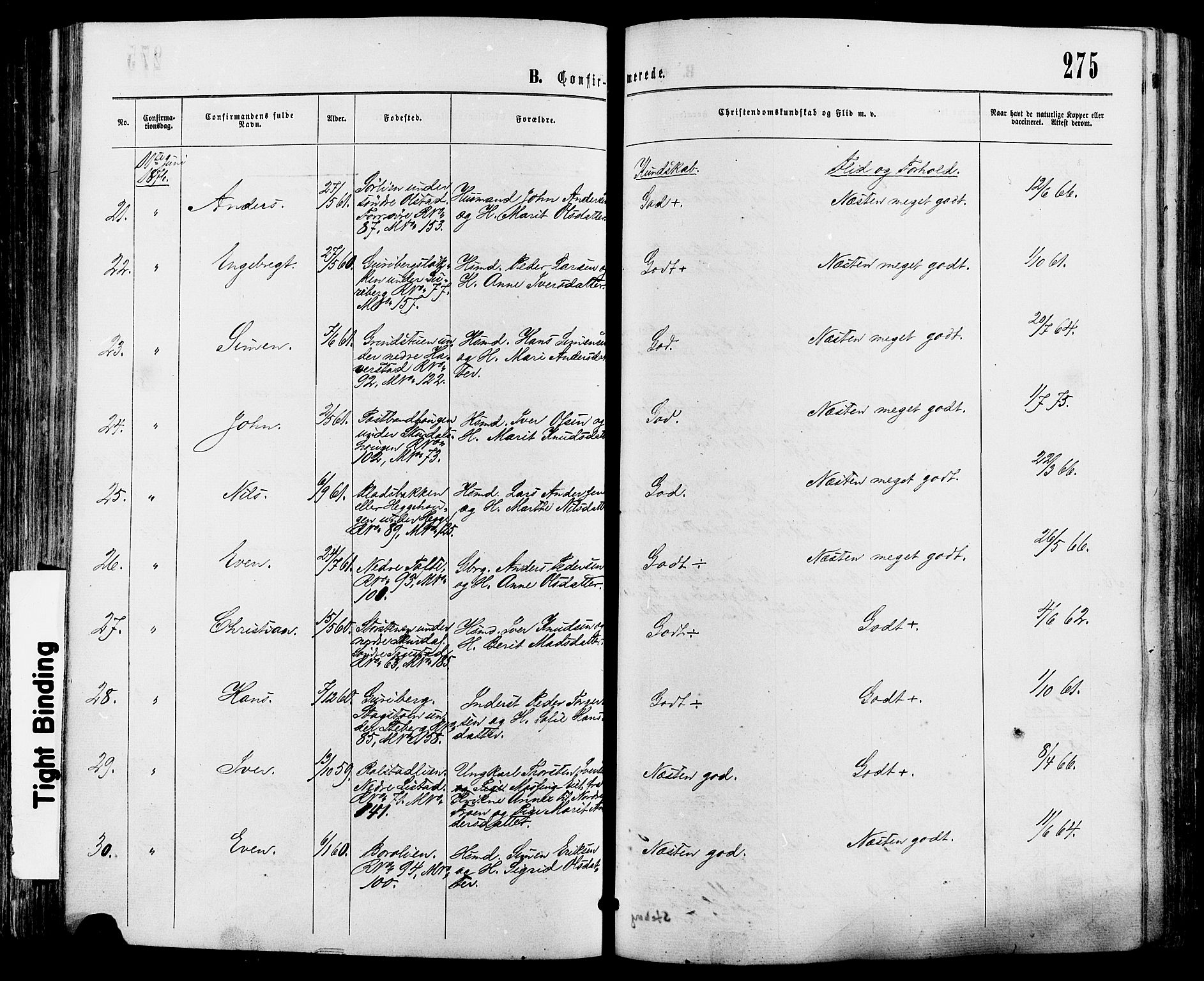 Sør-Fron prestekontor, SAH/PREST-010/H/Ha/Haa/L0002: Ministerialbok nr. 2, 1864-1880, s. 275