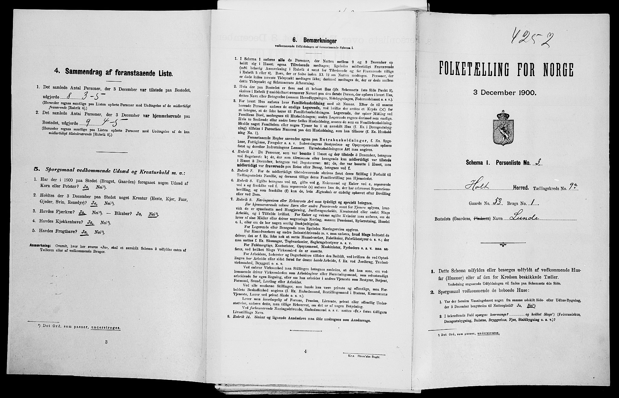 SAK, Folketelling 1900 for 0914 Holt herred, 1900, s. 1246