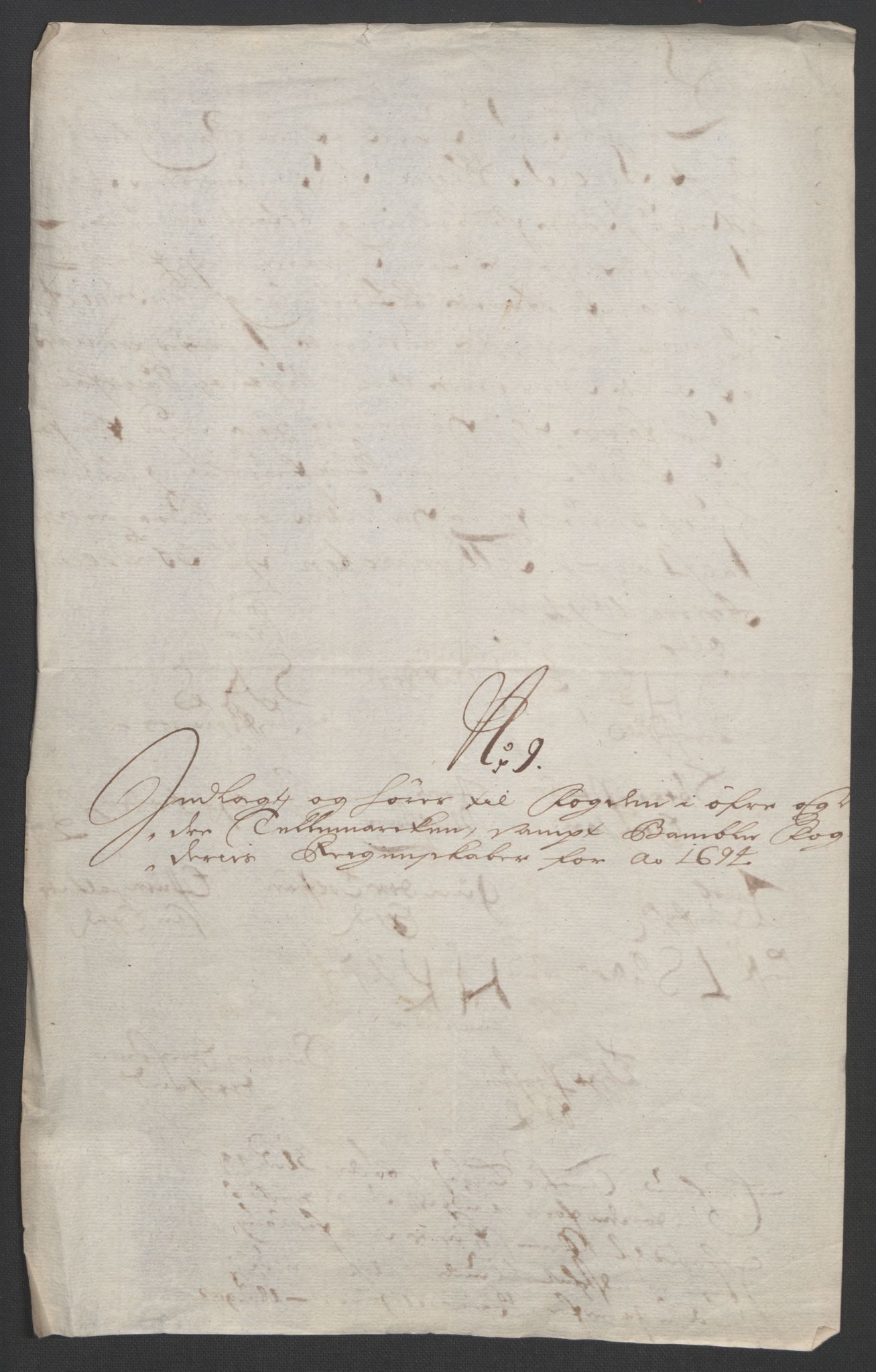 Rentekammeret inntil 1814, Reviderte regnskaper, Fogderegnskap, RA/EA-4092/R36/L2092: Fogderegnskap Øvre og Nedre Telemark og Bamble, 1694, s. 106