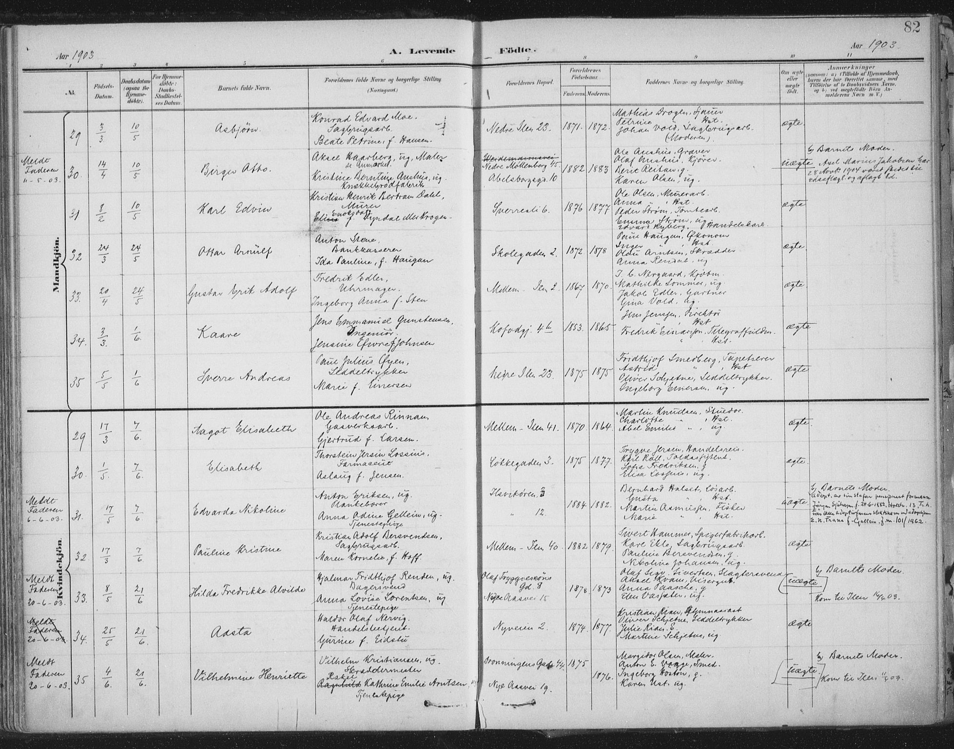 Ministerialprotokoller, klokkerbøker og fødselsregistre - Sør-Trøndelag, AV/SAT-A-1456/603/L0167: Ministerialbok nr. 603A06, 1896-1932, s. 82