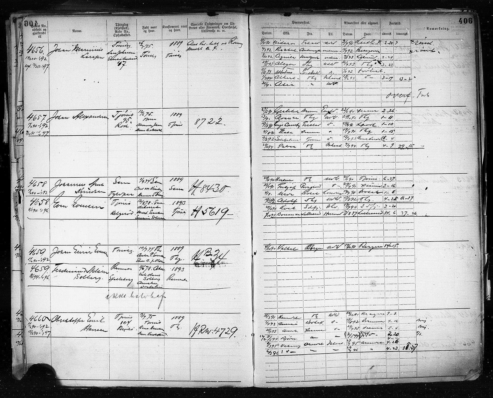 Tønsberg innrulleringskontor, AV/SAKO-A-786/F/Fb/L0003: Annotasjonsrulle Patent nr. 2646-5149, 1881-1892, s. 416