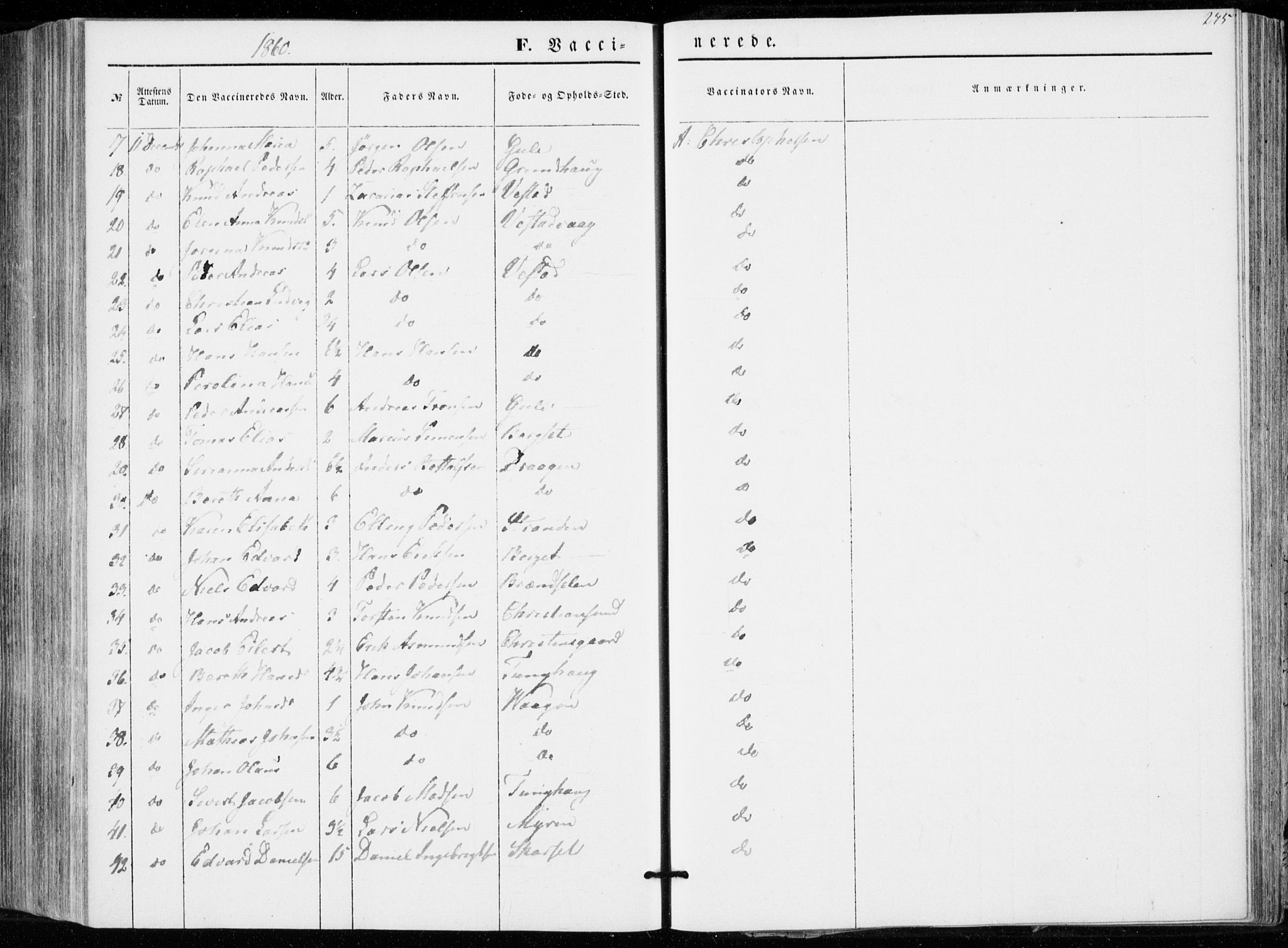 Ministerialprotokoller, klokkerbøker og fødselsregistre - Møre og Romsdal, AV/SAT-A-1454/566/L0767: Ministerialbok nr. 566A06, 1852-1868, s. 245