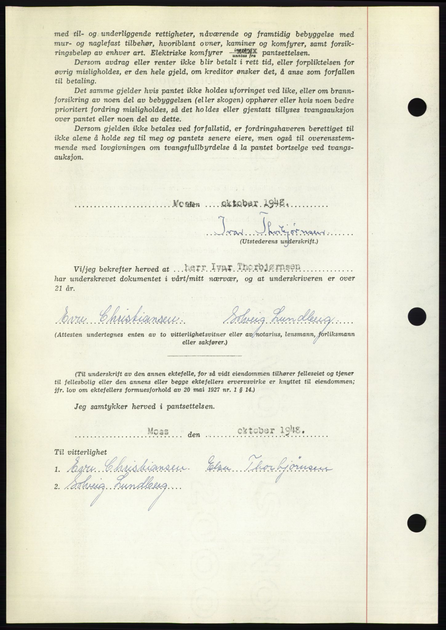 Moss sorenskriveri, AV/SAO-A-10168: Pantebok nr. B20, 1948-1948, Dagboknr: 2921/1948