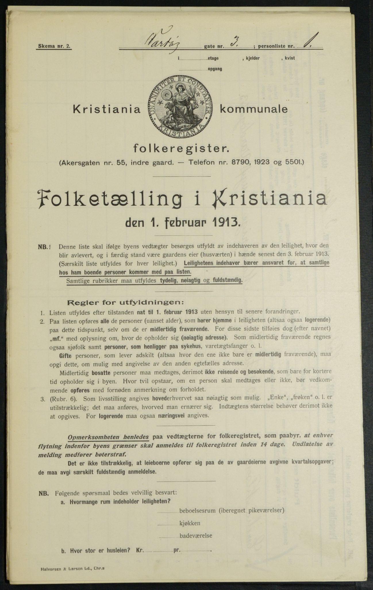 OBA, Kommunal folketelling 1.2.1913 for Kristiania, 1913, s. 121734