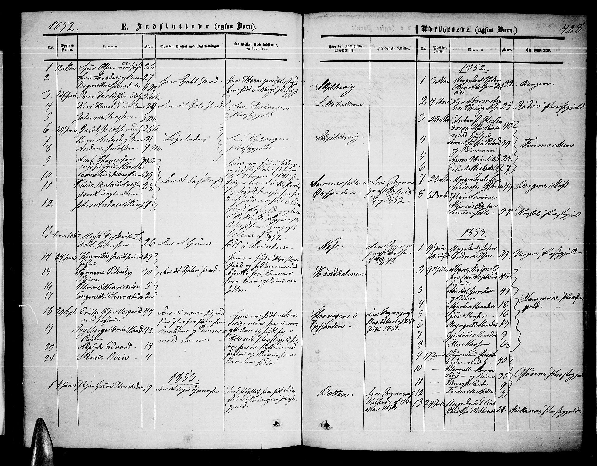 Ministerialprotokoller, klokkerbøker og fødselsregistre - Nordland, AV/SAT-A-1459/872/L1046: Klokkerbok nr. 872C02, 1852-1879, s. 428