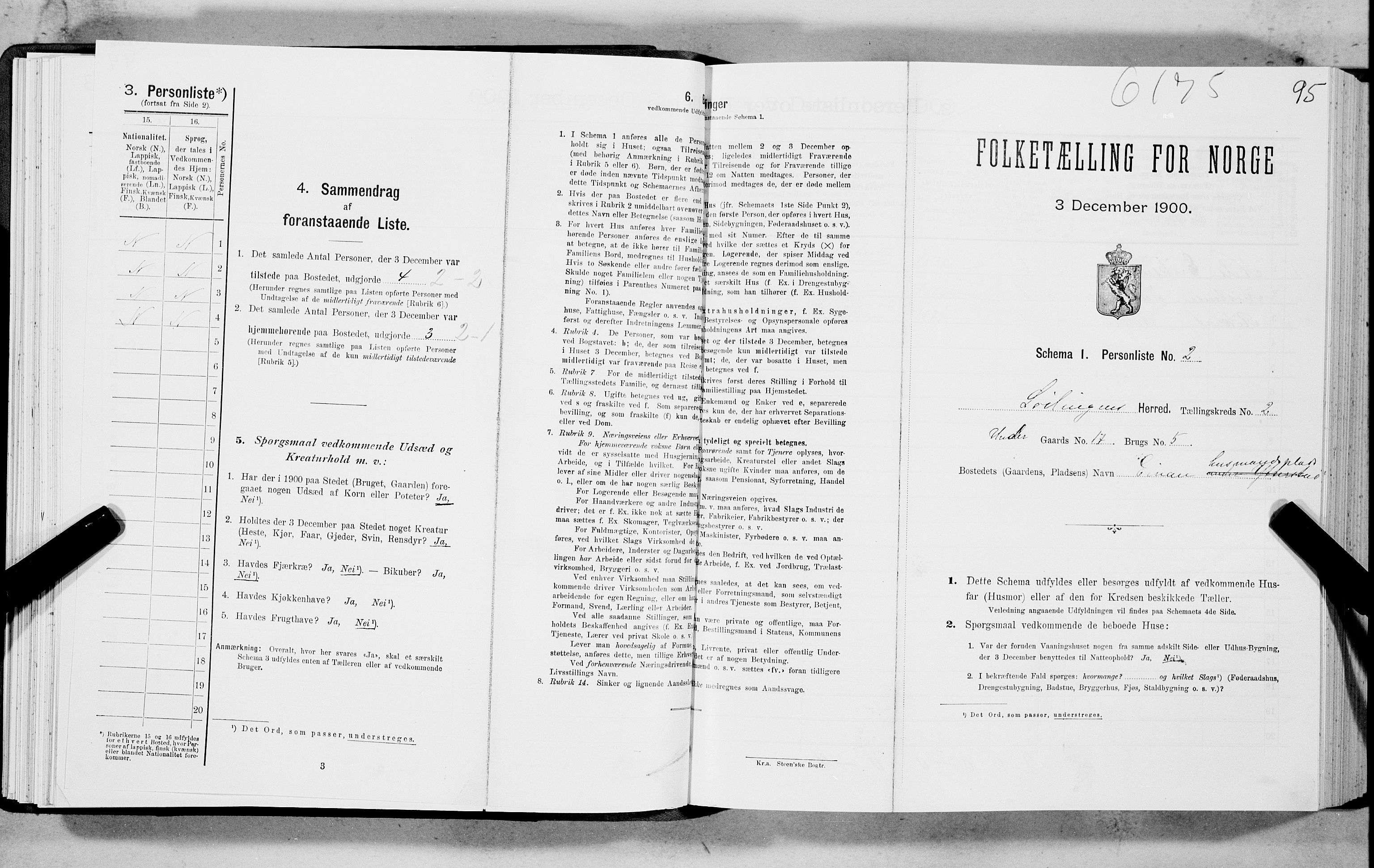 SAT, Folketelling 1900 for 1851 Lødingen herred, 1900, s. 95