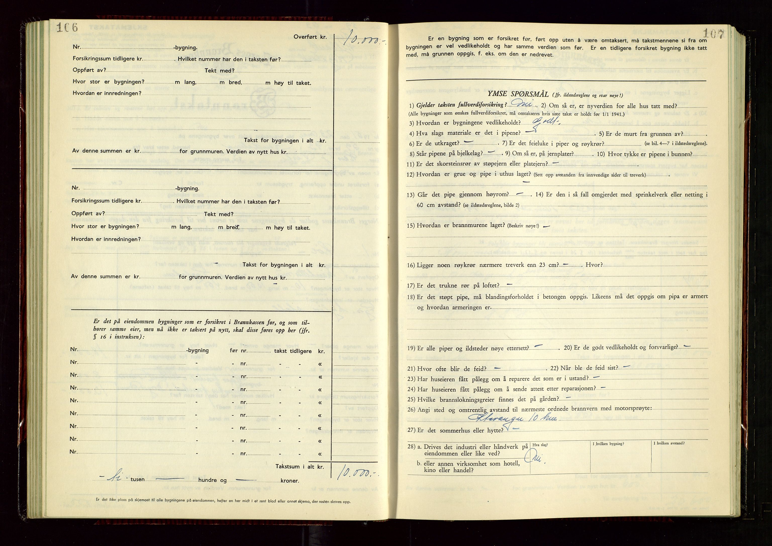 Hetland lensmannskontor, SAST/A-100101/Gob/L0008: "Branntakstprotokoll", 1949-1953, s. 106-107