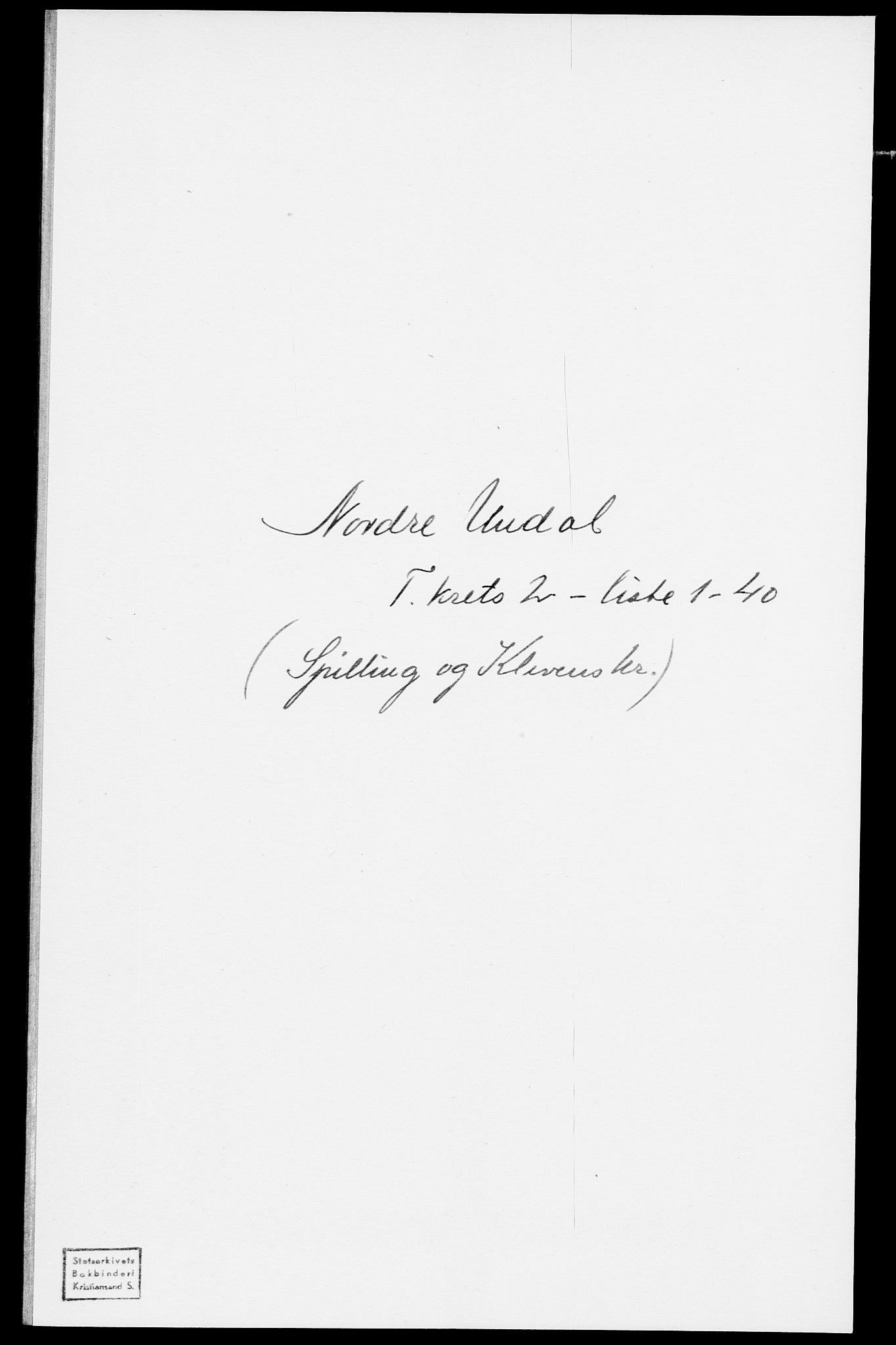 SAK, Folketelling 1875 for 1028P Nord-Audnedal prestegjeld, 1875, s. 165