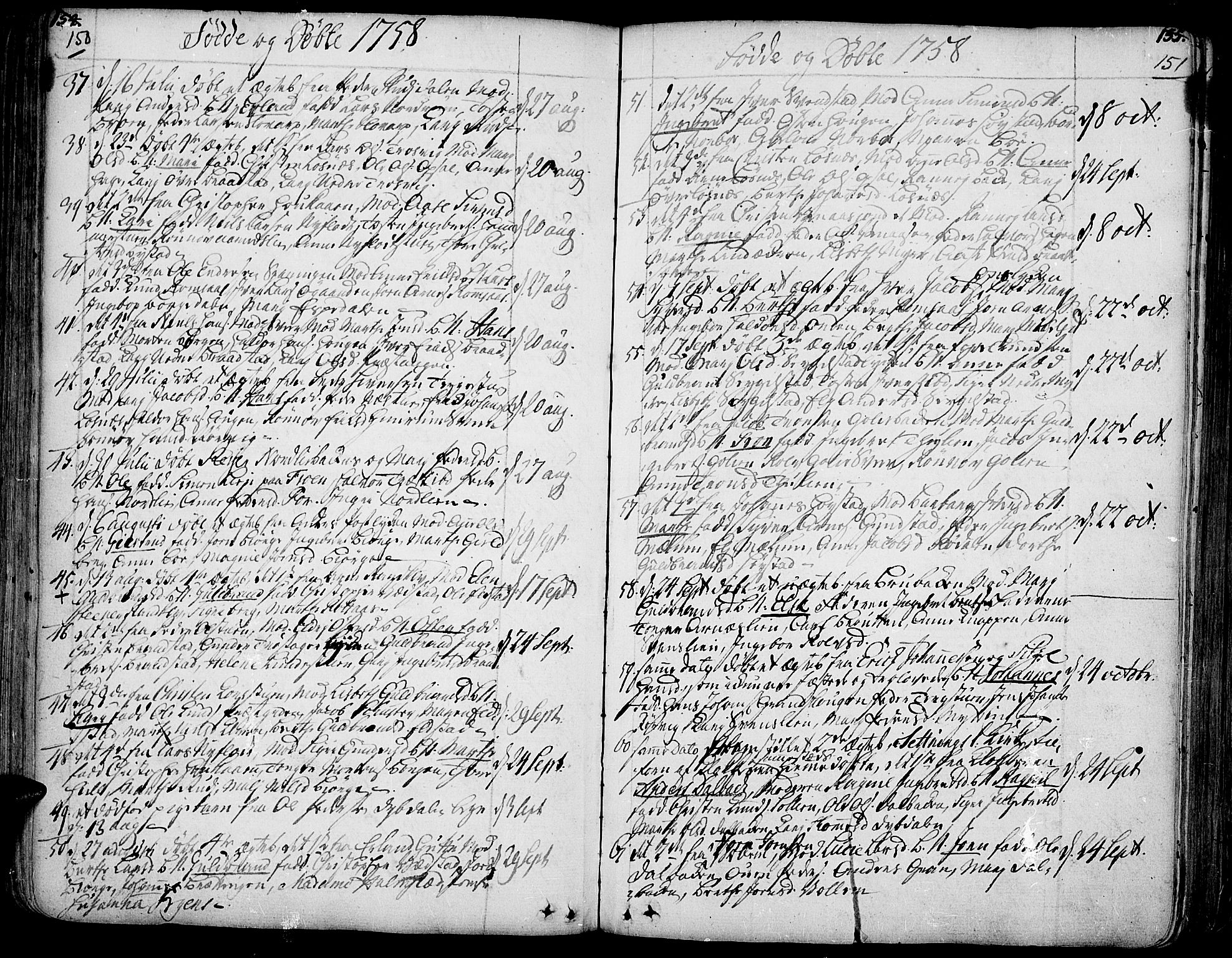 Ringebu prestekontor, AV/SAH-PREST-082/H/Ha/Haa/L0002: Ministerialbok nr. 2, 1734-1780, s. 150-151