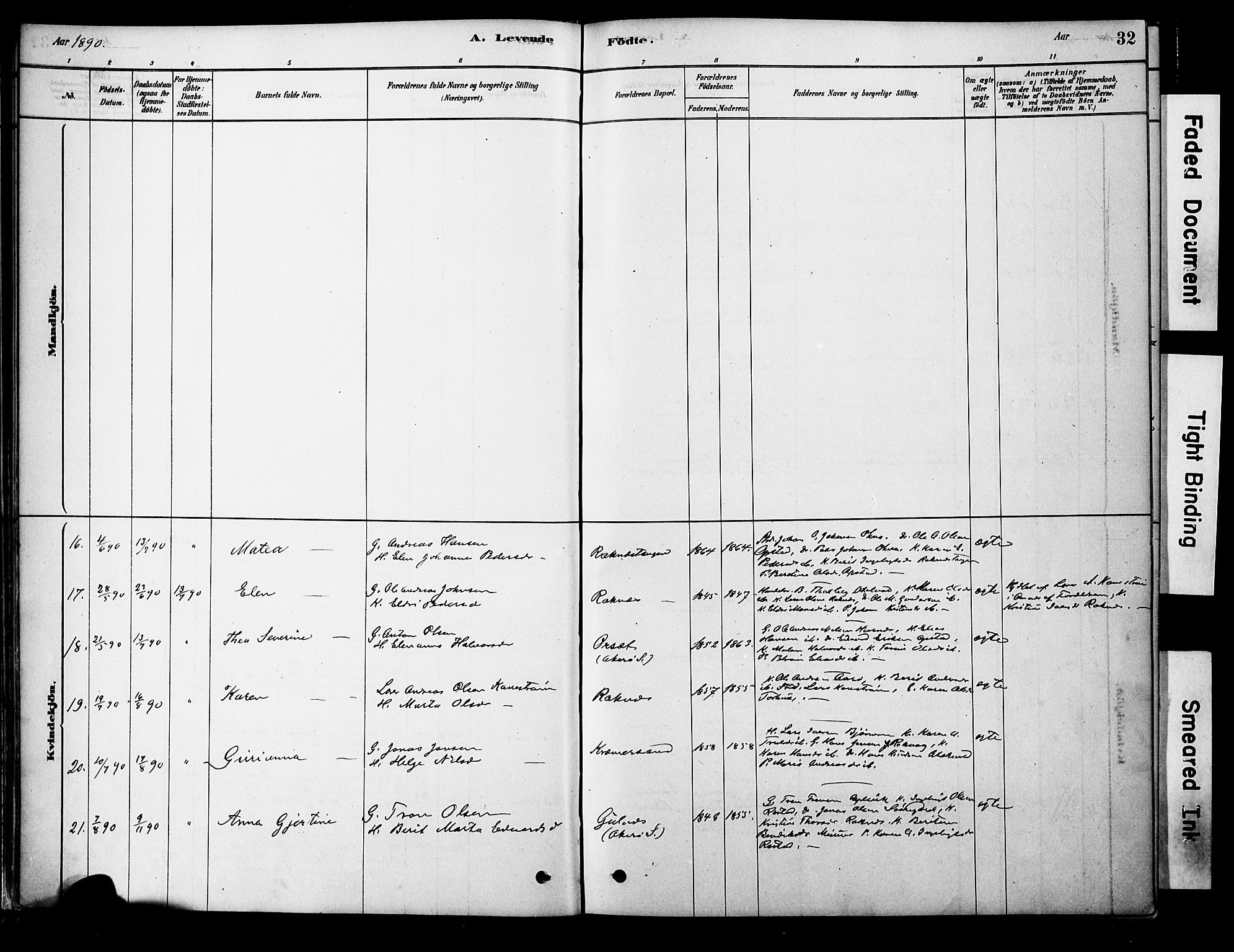 Ministerialprotokoller, klokkerbøker og fødselsregistre - Møre og Romsdal, AV/SAT-A-1454/563/L0736: Ministerialbok nr. 563A01, 1878-1903, s. 32