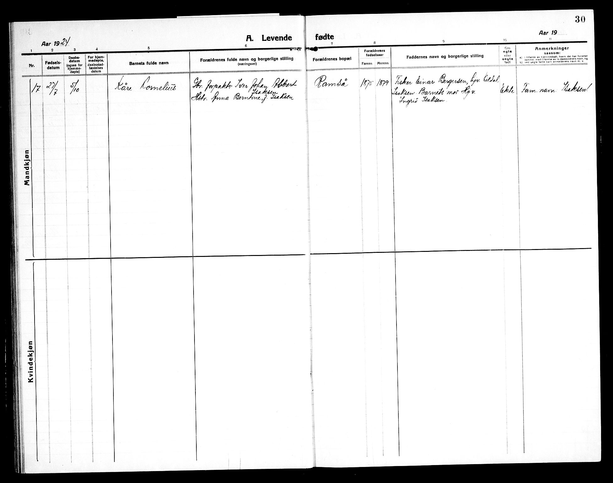 Ministerialprotokoller, klokkerbøker og fødselsregistre - Nordland, AV/SAT-A-1459/897/L1415: Klokkerbok nr. 897C05, 1916-1945, s. 30