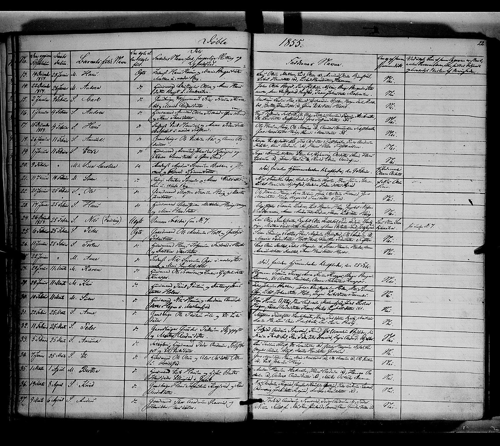 Nord-Odal prestekontor, AV/SAH-PREST-032/H/Ha/Haa/L0003: Ministerialbok nr. 3, 1851-1865, s. 22