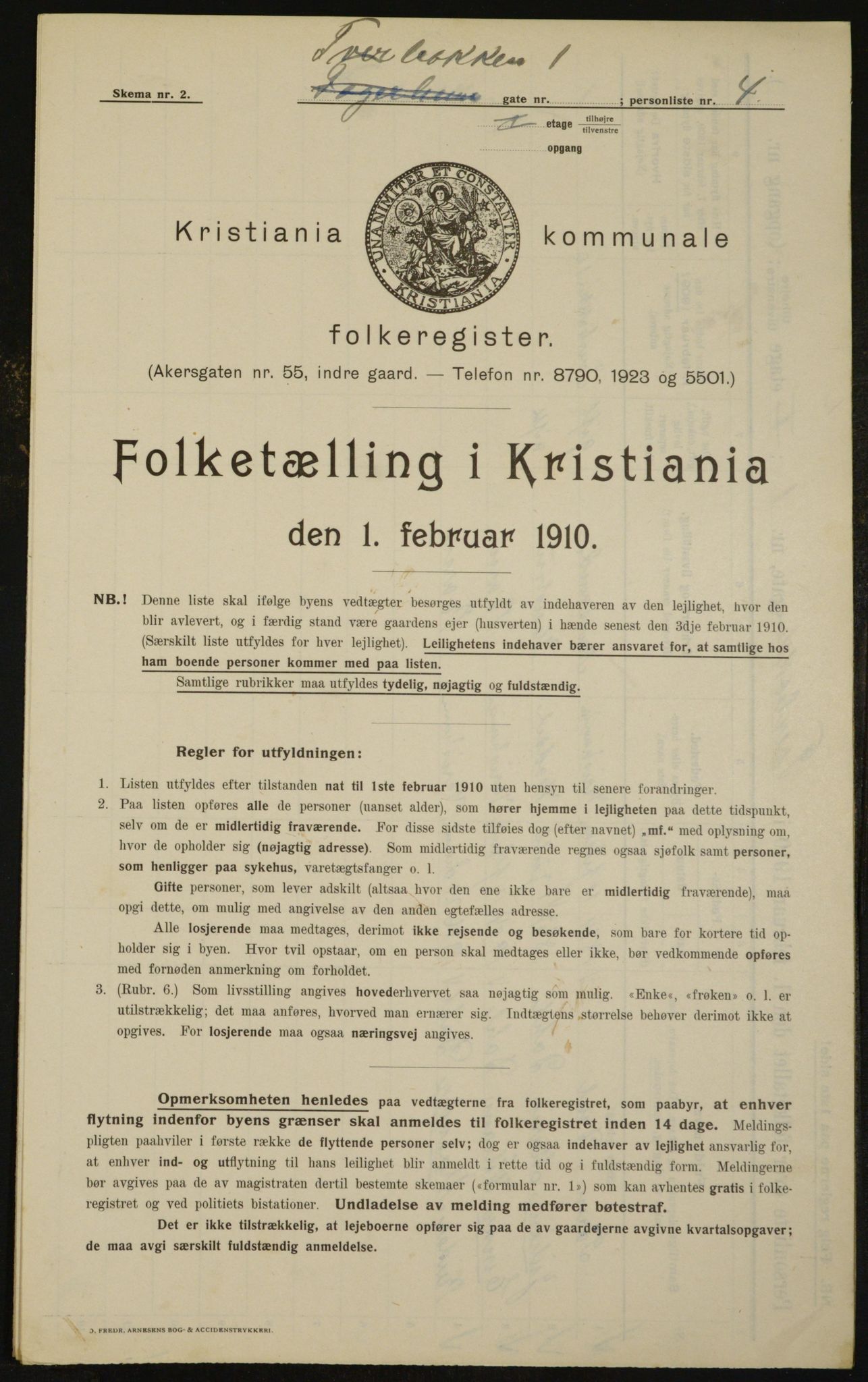 OBA, Kommunal folketelling 1.2.1910 for Kristiania, 1910, s. 111397