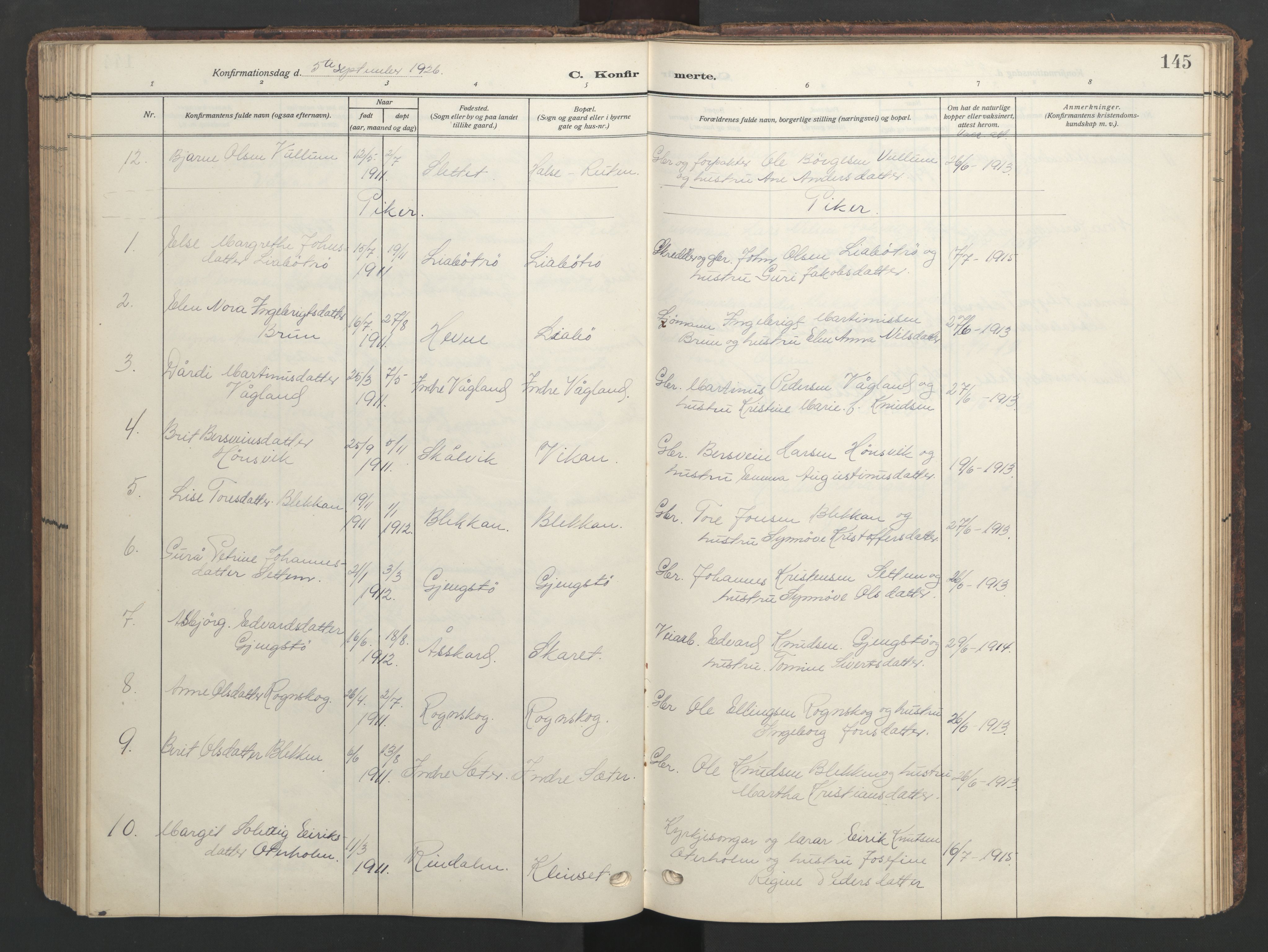 Ministerialprotokoller, klokkerbøker og fødselsregistre - Møre og Romsdal, AV/SAT-A-1454/576/L0891: Klokkerbok nr. 576C02, 1909-1946, s. 145