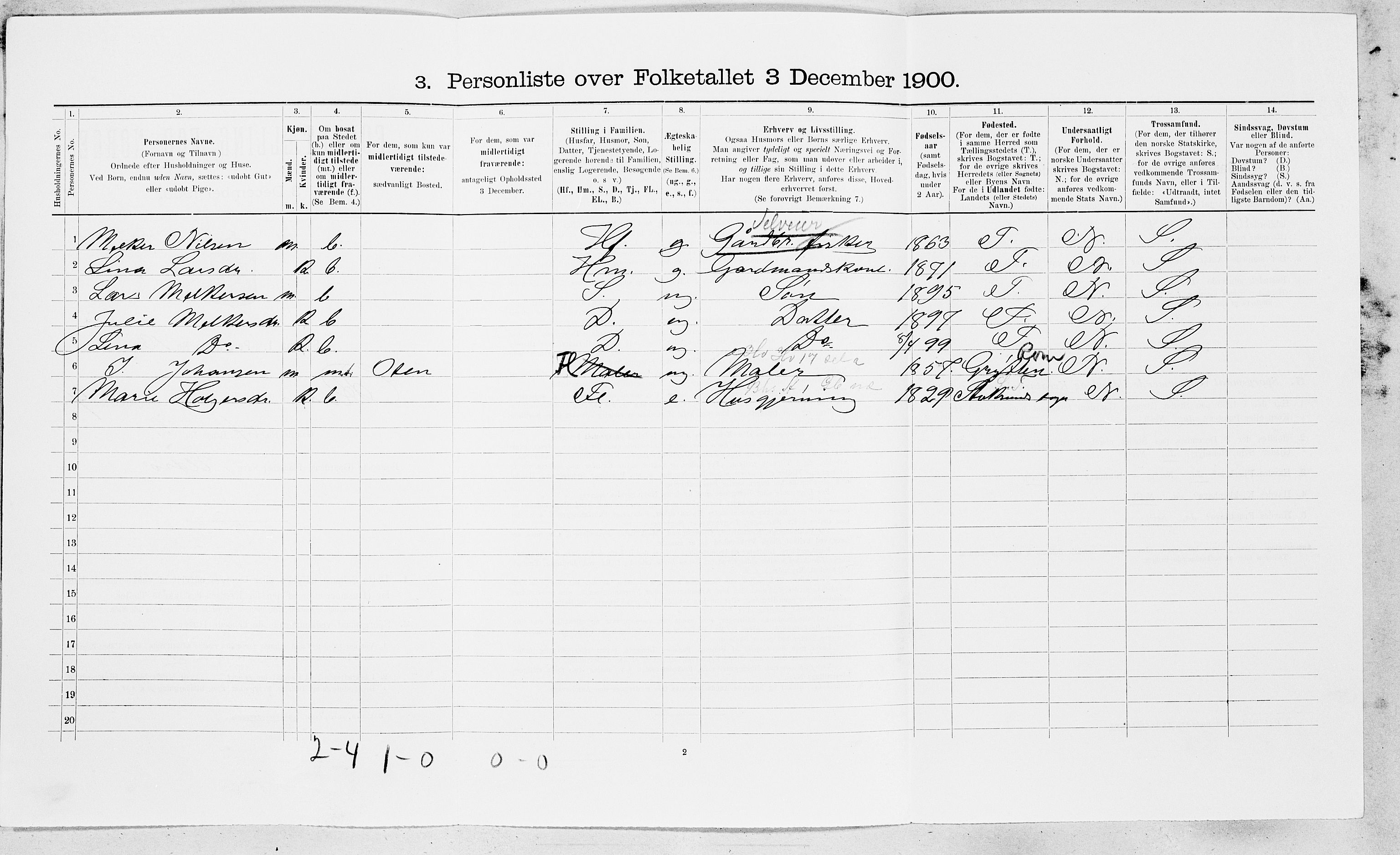 SAT, Folketelling 1900 for 1632 Roan herred, 1900, s. 357