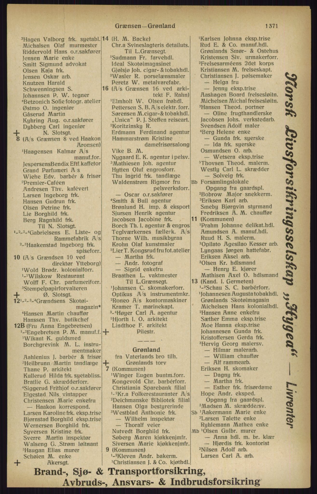 Kristiania/Oslo adressebok, PUBL/-, 1916, s. 1371