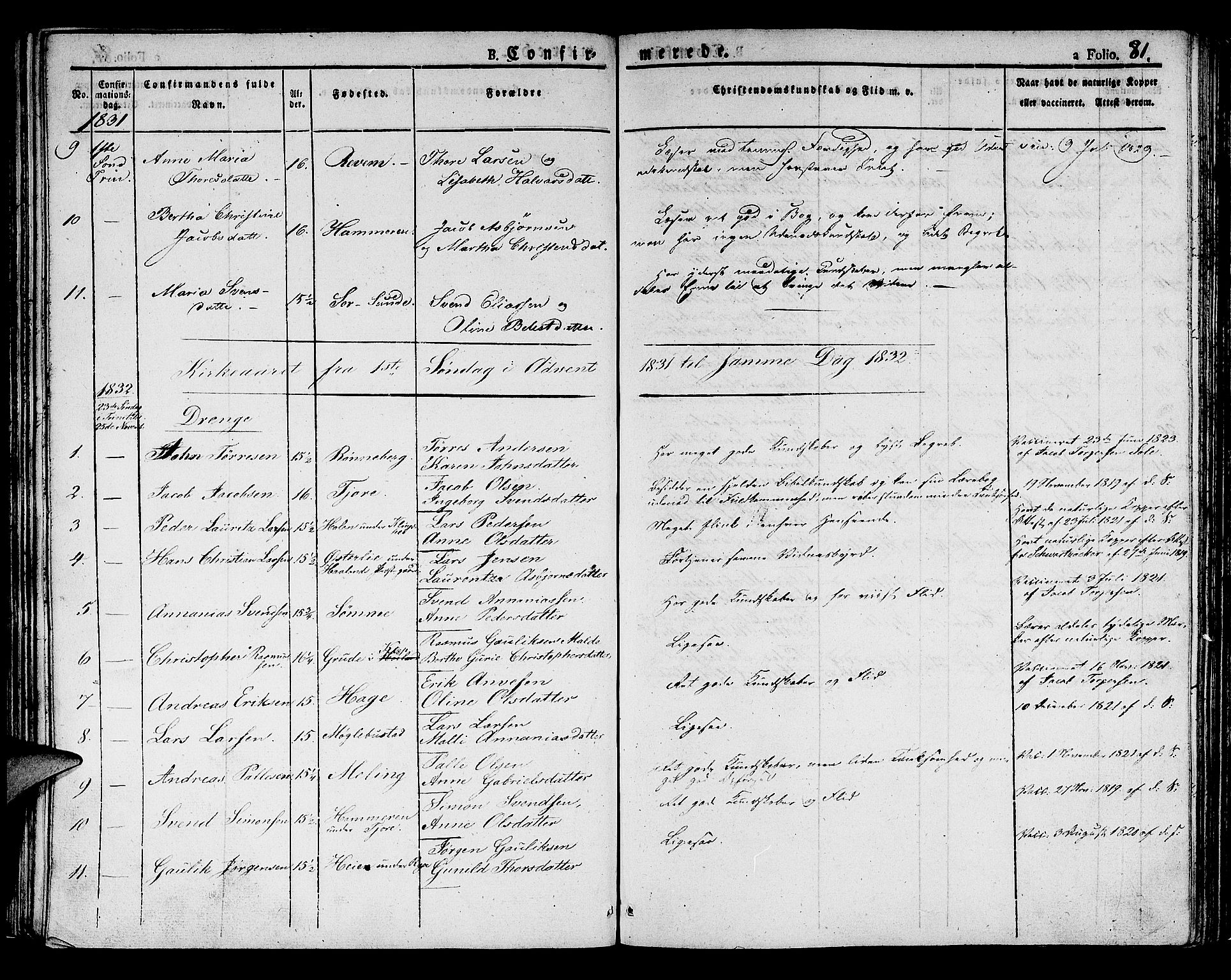Håland sokneprestkontor, AV/SAST-A-101802/001/30BA/L0005: Ministerialbok nr. A 5, 1829-1841, s. 81