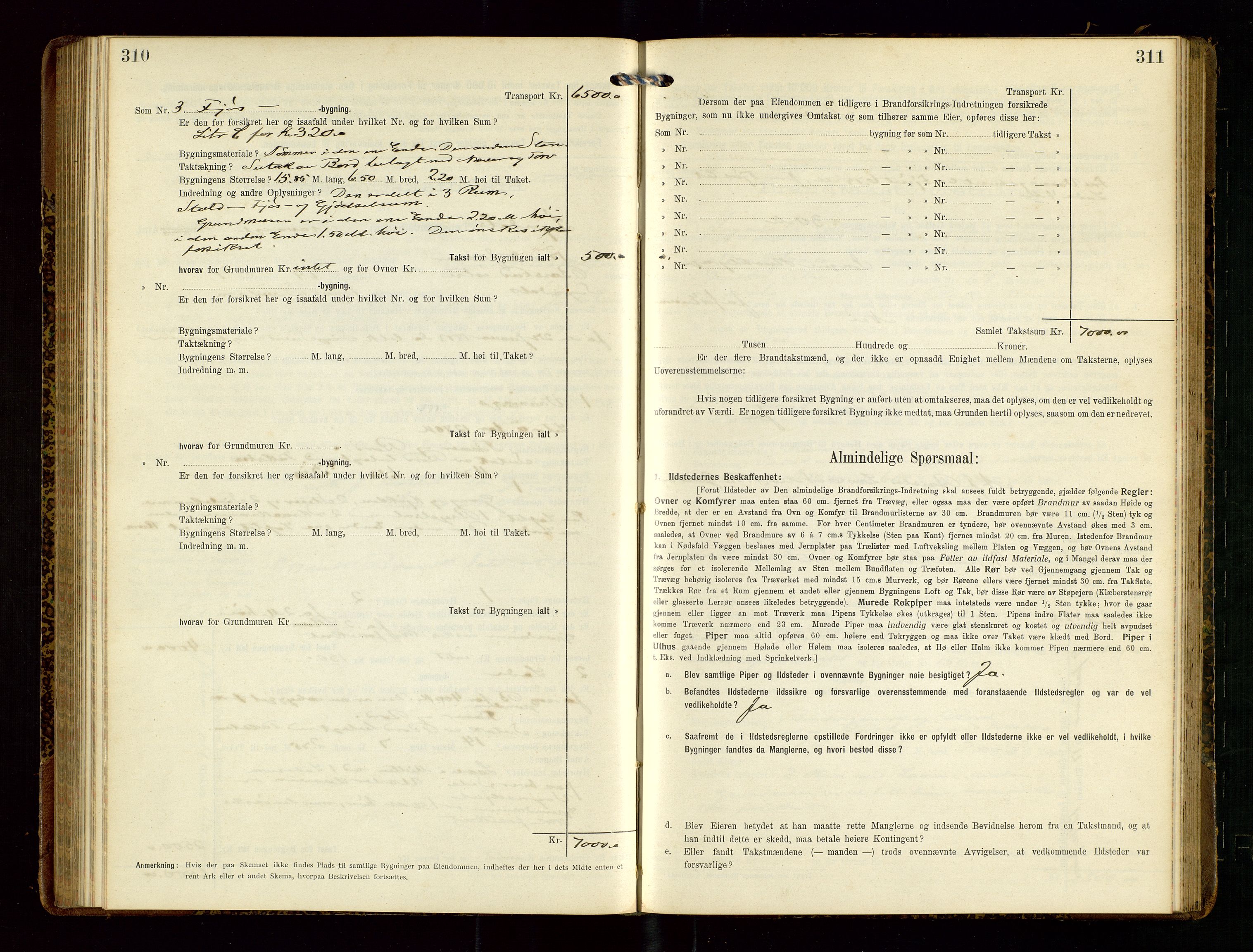 Sokndal lensmannskontor, AV/SAST-A-100417/Gob/L0003: "Brandtakst-Protokol", 1914-1917, s. 310-311