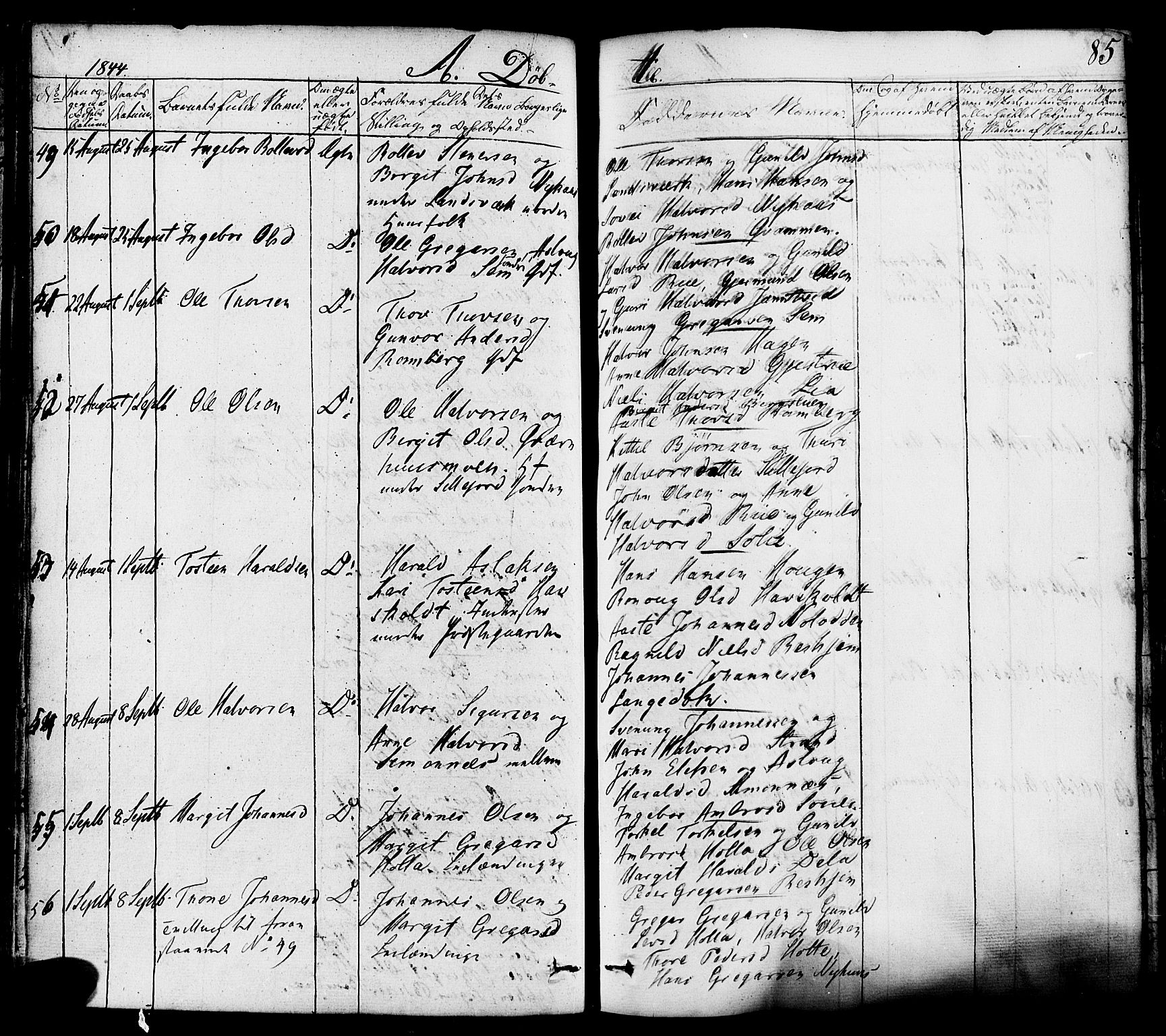 Heddal kirkebøker, AV/SAKO-A-268/F/Fa/L0006: Ministerialbok nr. I 6, 1837-1854, s. 85