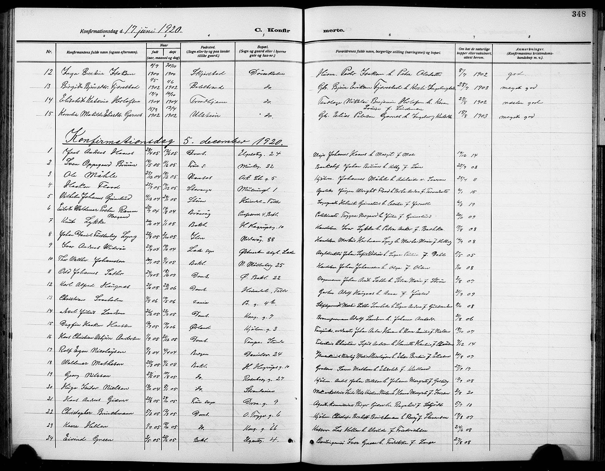 Ministerialprotokoller, klokkerbøker og fødselsregistre - Sør-Trøndelag, AV/SAT-A-1456/601/L0096: Klokkerbok nr. 601C14, 1911-1931, s. 348