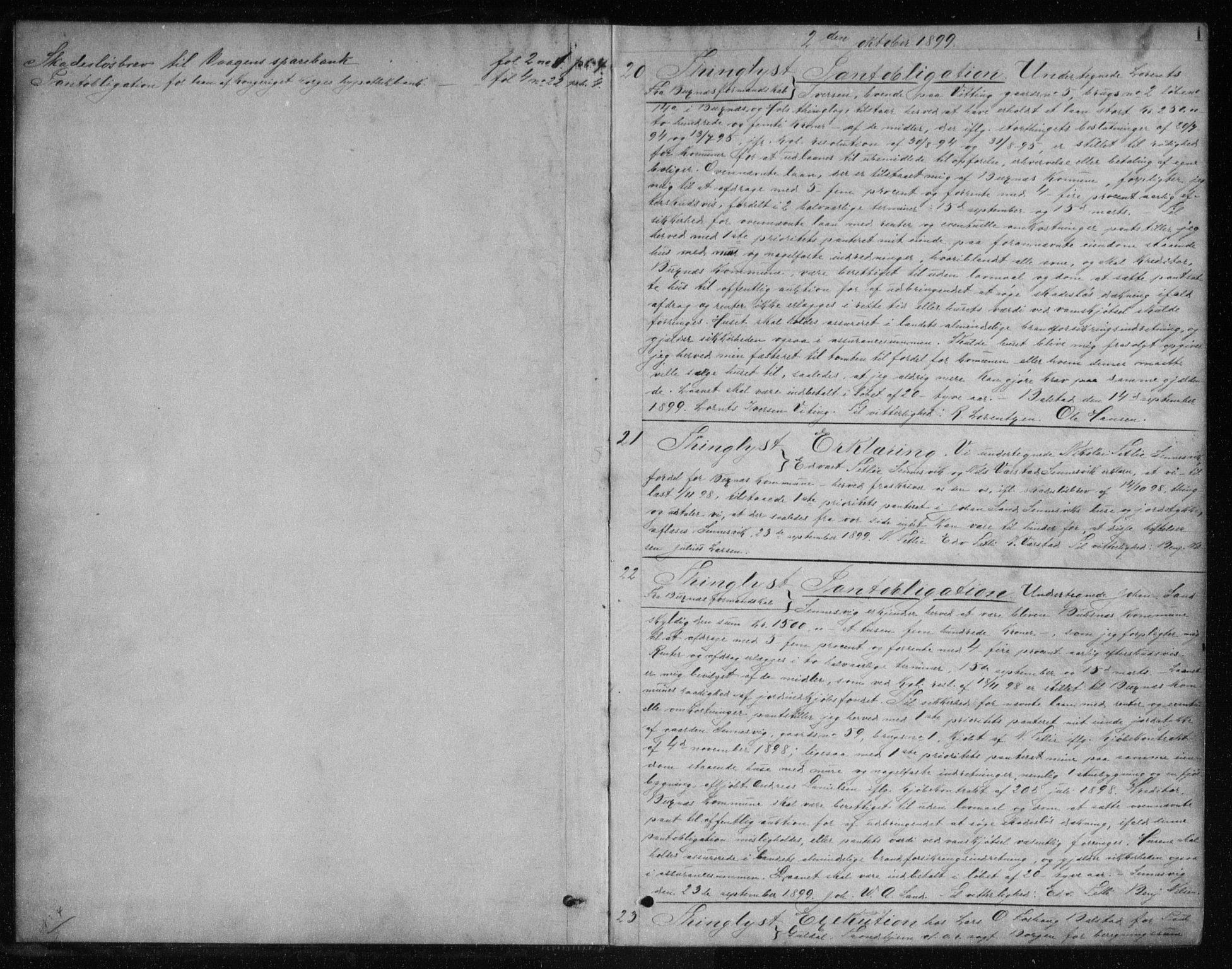 Lofoten sorenskriveri, SAT/A-0017/1/2/2C/L0004: Pantebok nr. 4, 1899-1902, s. 1