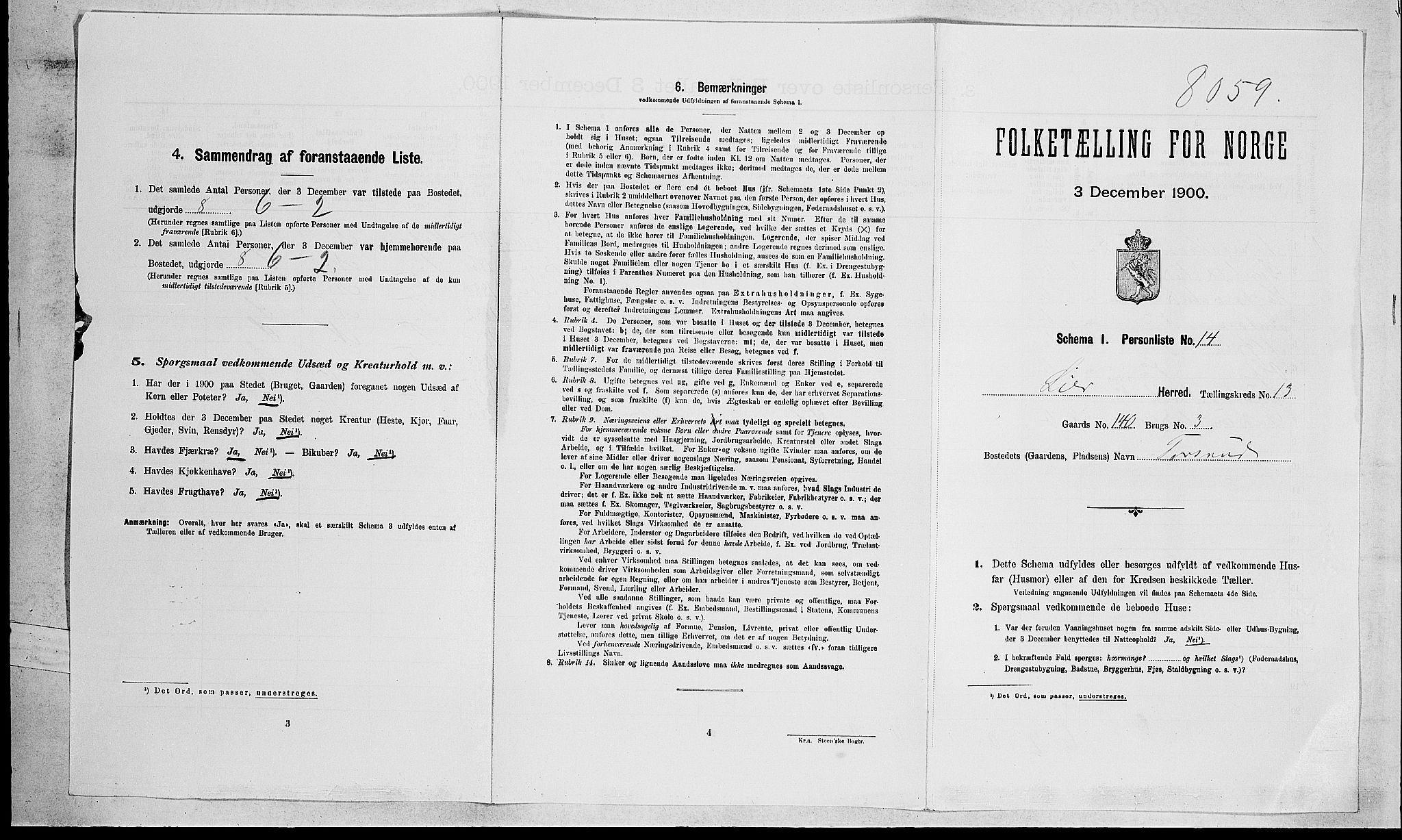 RA, Folketelling 1900 for 0626 Lier herred, 1900, s. 2141
