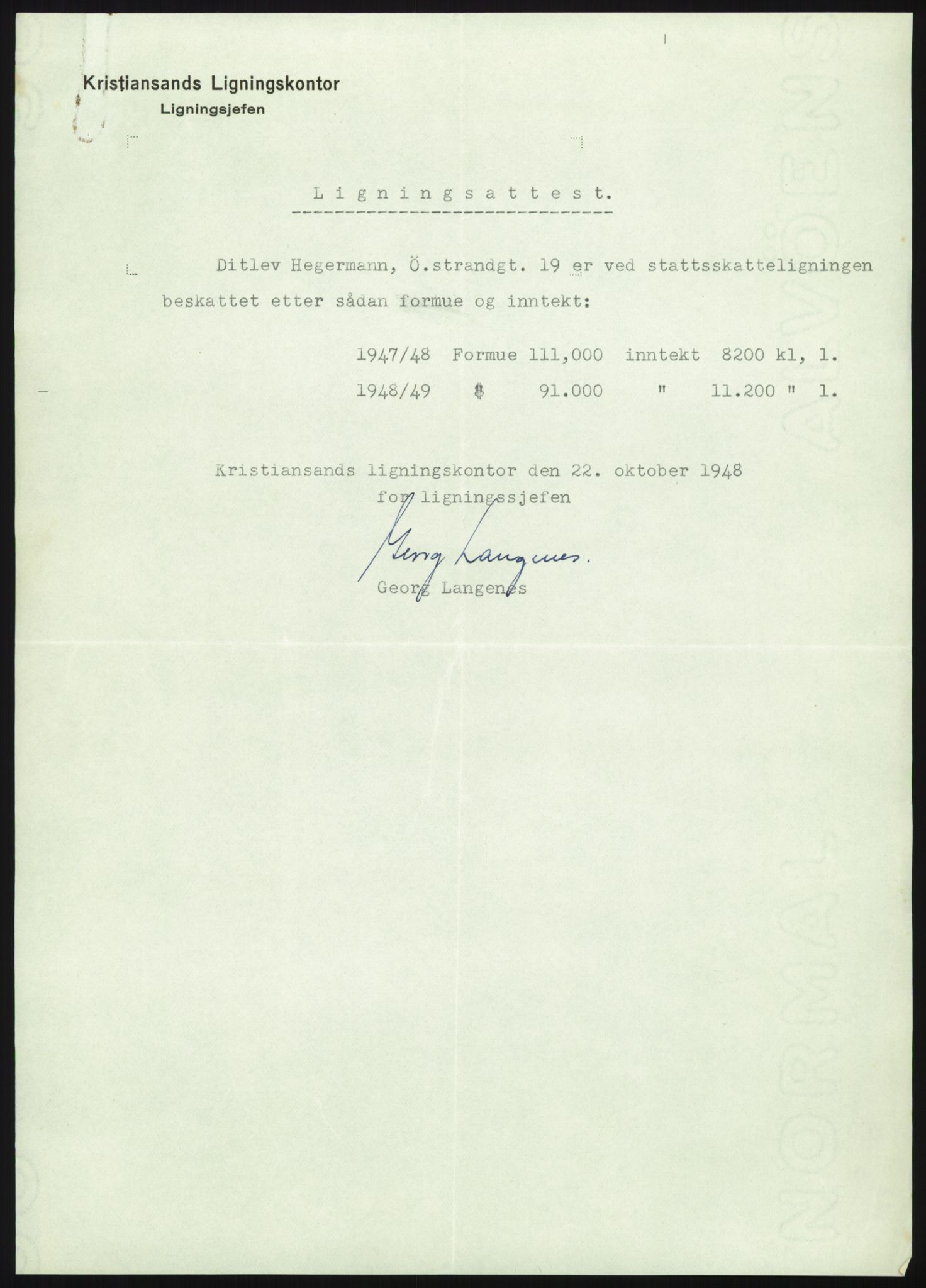 Justisdepartementet, Oppgjørsavdelingen, AV/RA-S-1056/I/Ia/L0535: Kristiansand 16258-21368, 1940-1950