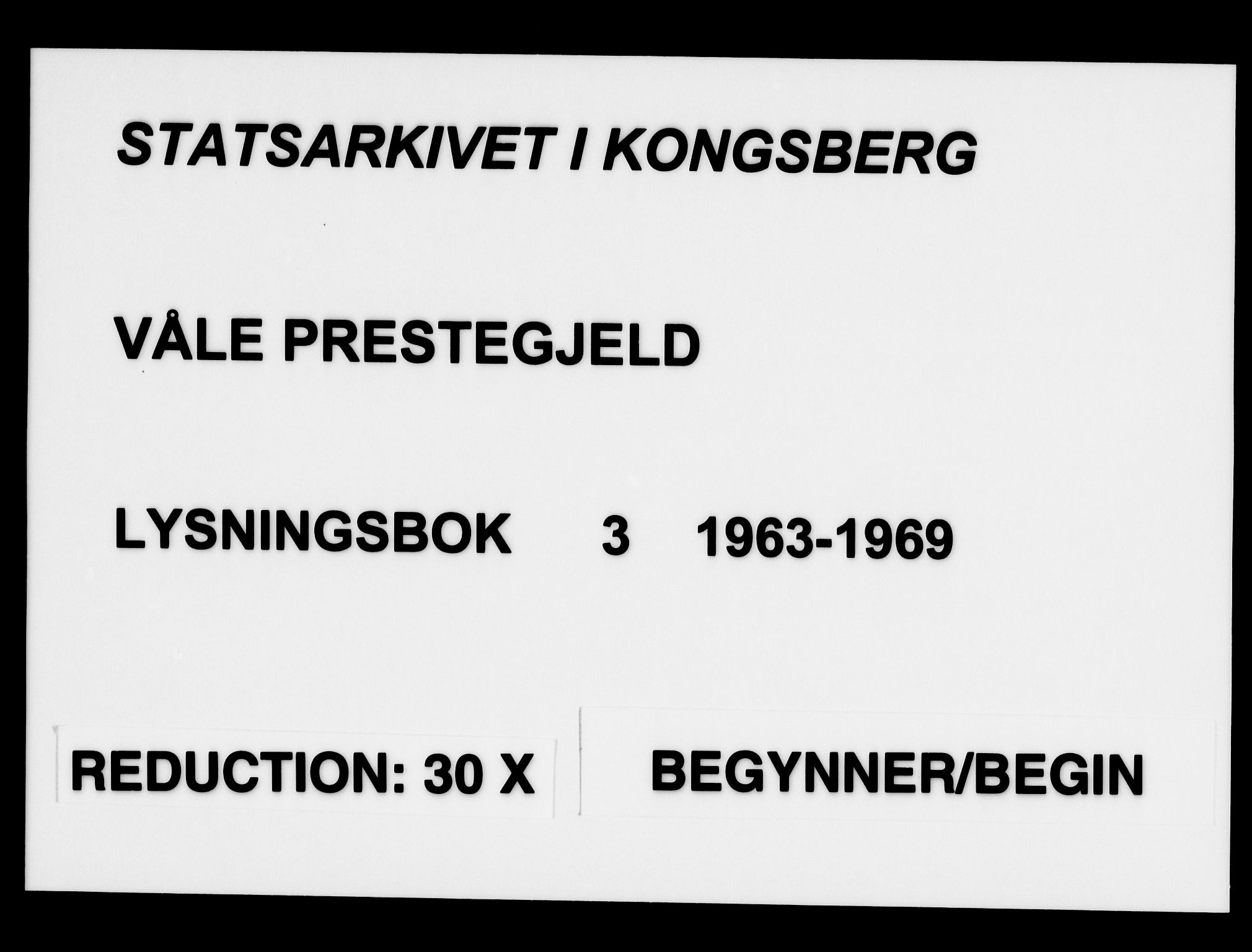 Våle kirkebøker, SAKO/A-334/H/Ha/L0003: Lysningsprotokoll nr. 3, 1963-1969