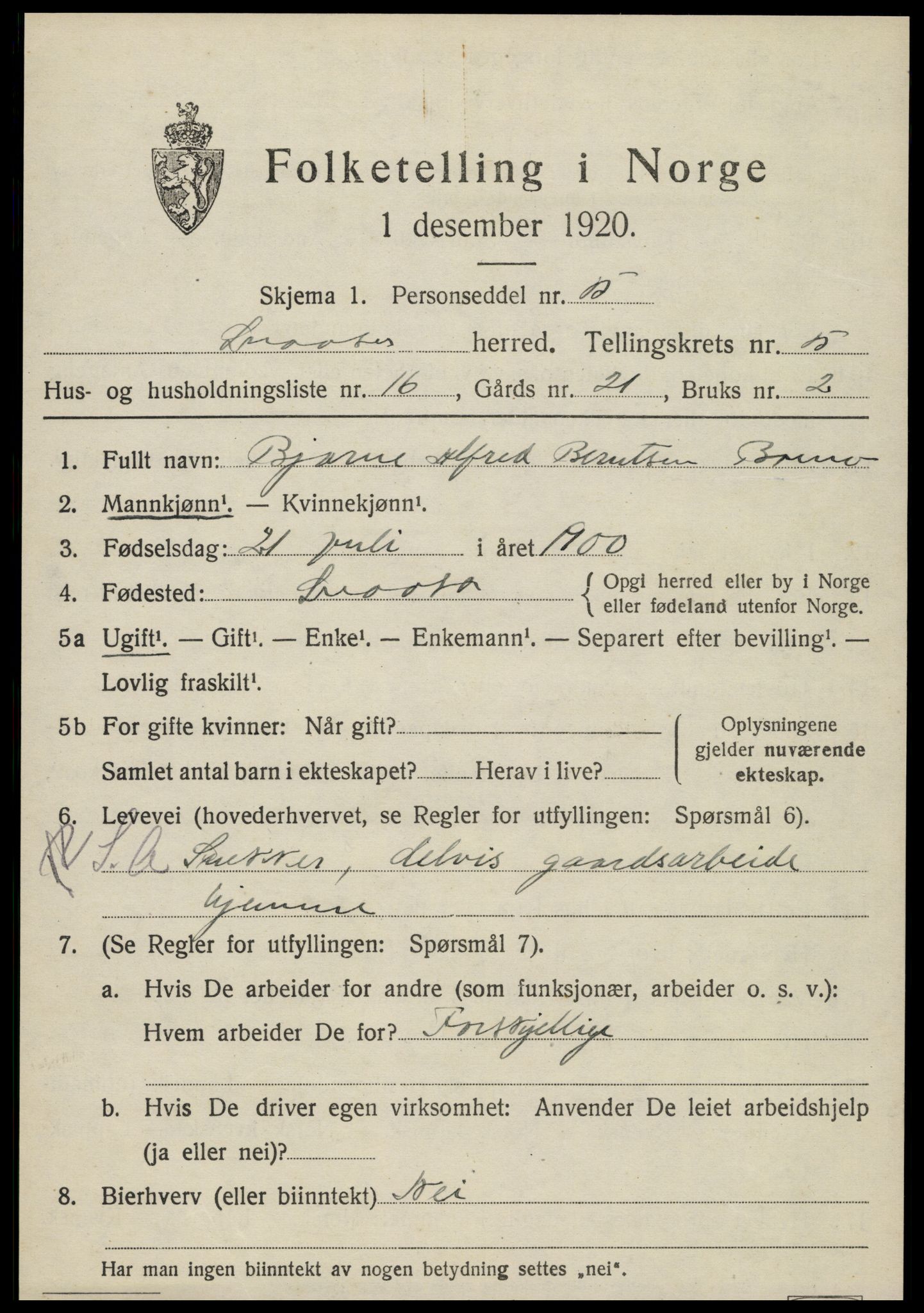SAT, Folketelling 1920 for 1736 Snåsa herred, 1920, s. 2440