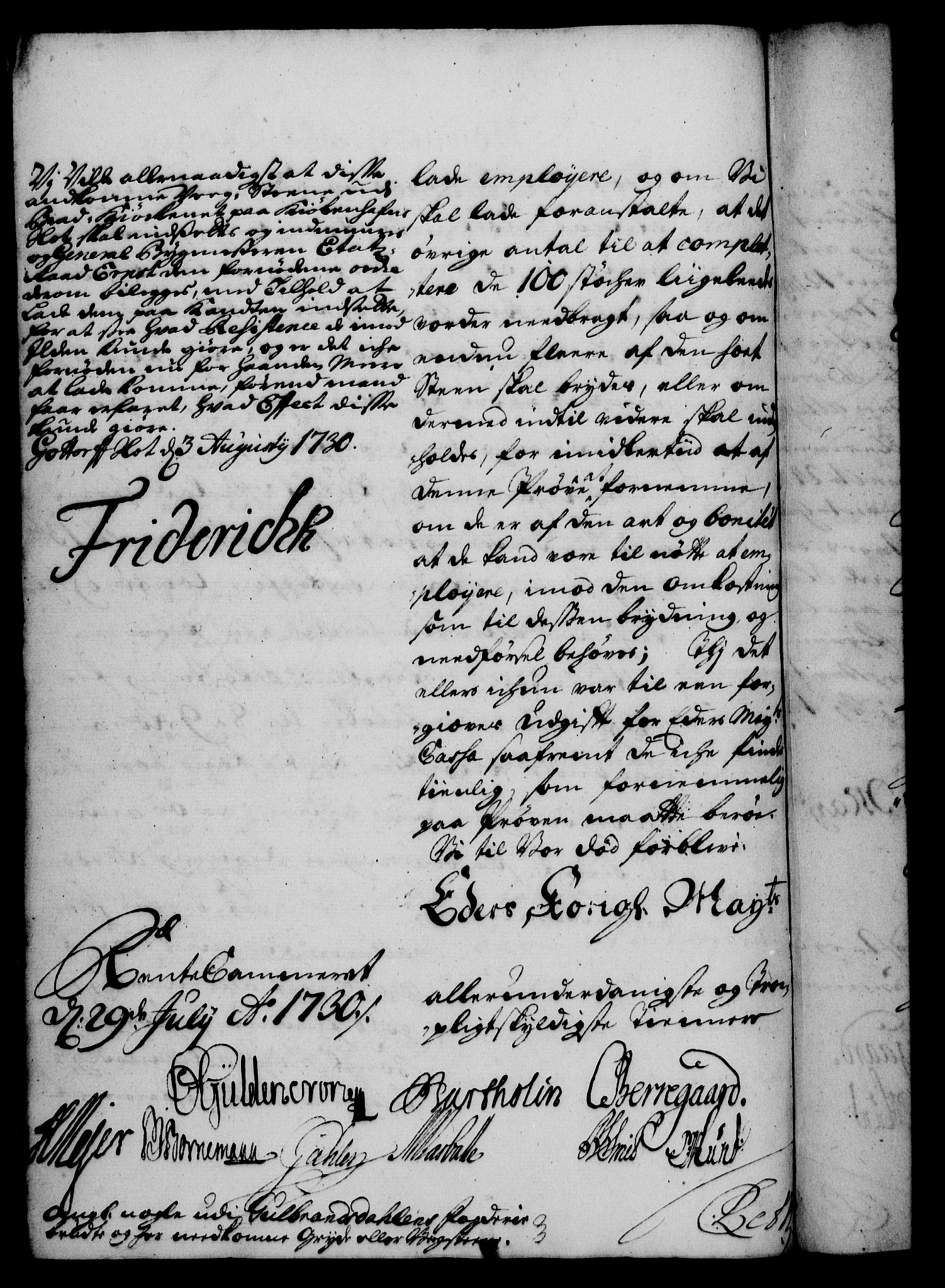 Rentekammeret, Kammerkanselliet, RA/EA-3111/G/Gf/Gfa/L0013: Norsk relasjons- og resolusjonsprotokoll (merket RK 52.13), 1730, s. 500