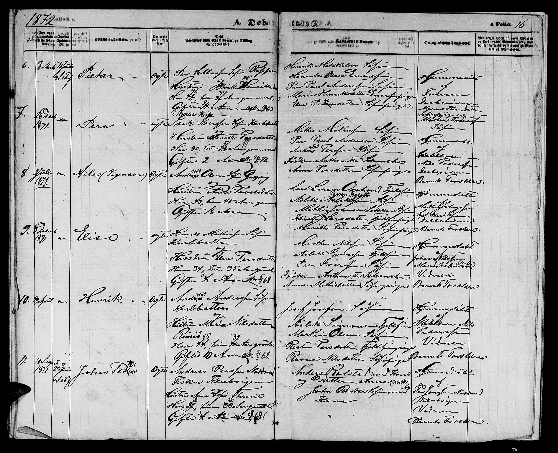 Nesseby sokneprestkontor, AV/SATØ-S-1330/H/Hb/L0003klokker: Klokkerbok nr. 3, 1869-1876, s. 16
