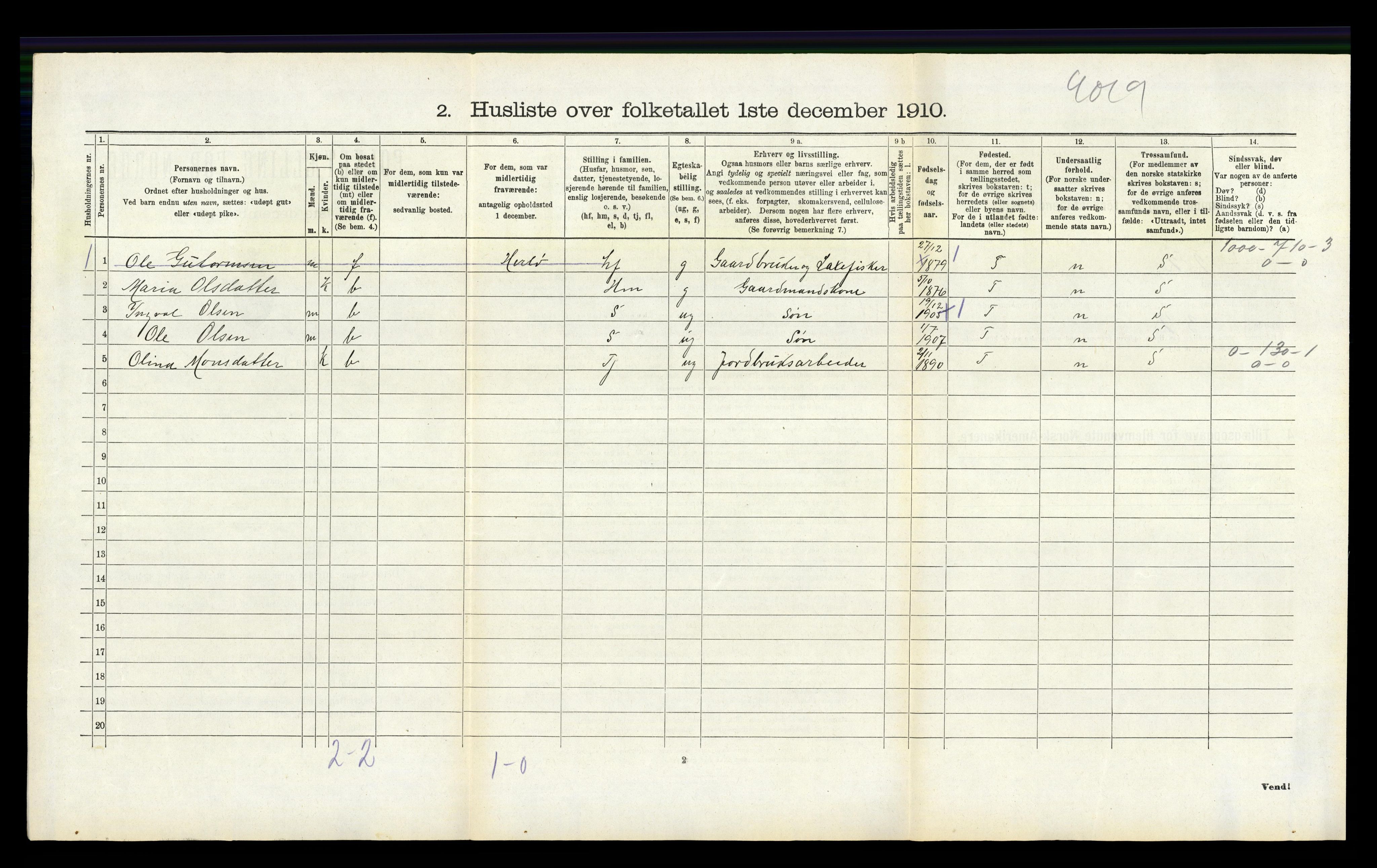 RA, Folketelling 1910 for 1254 Hamre herred, 1910, s. 271