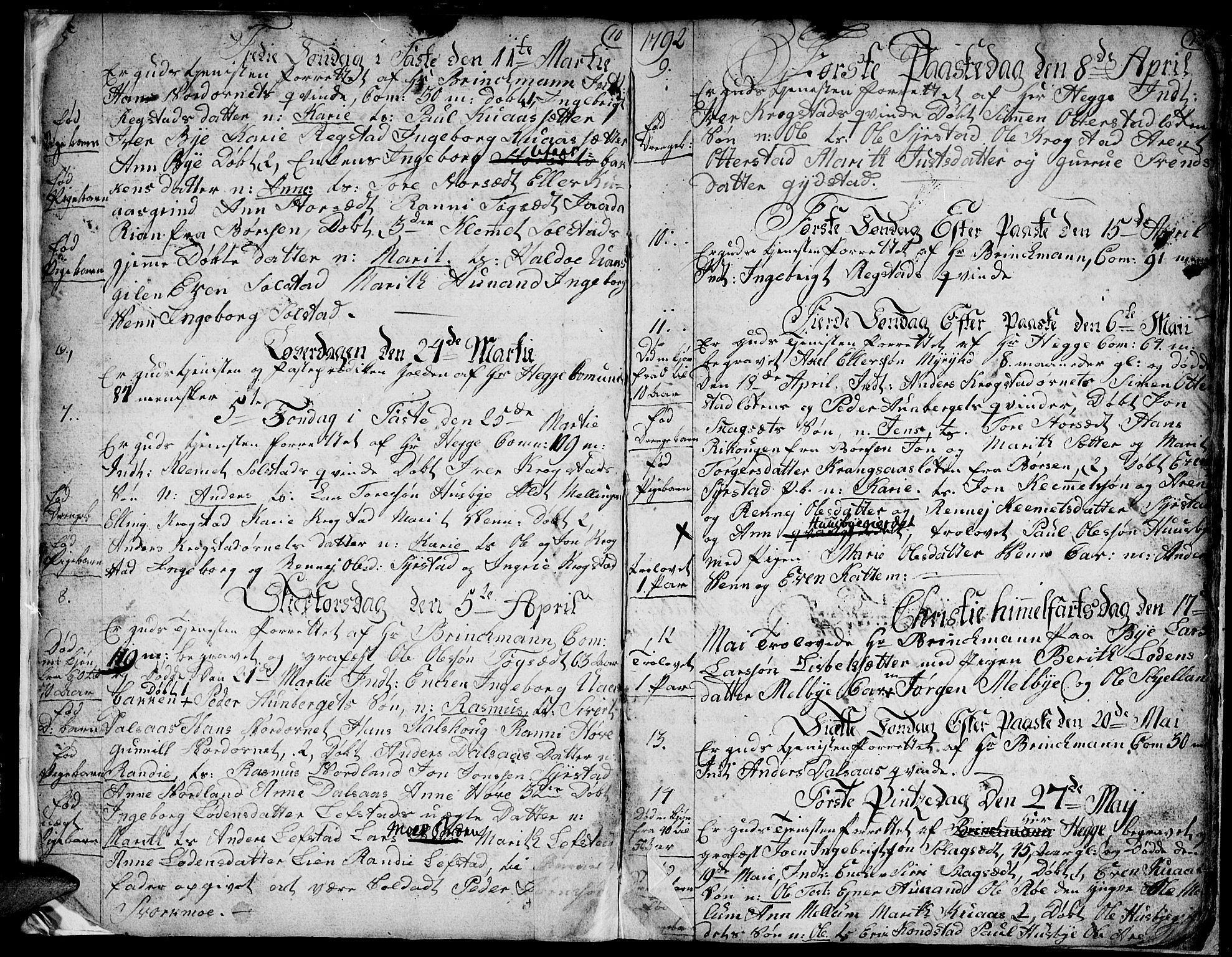Ministerialprotokoller, klokkerbøker og fødselsregistre - Sør-Trøndelag, AV/SAT-A-1456/667/L0794: Ministerialbok nr. 667A02, 1791-1816, s. 12-13
