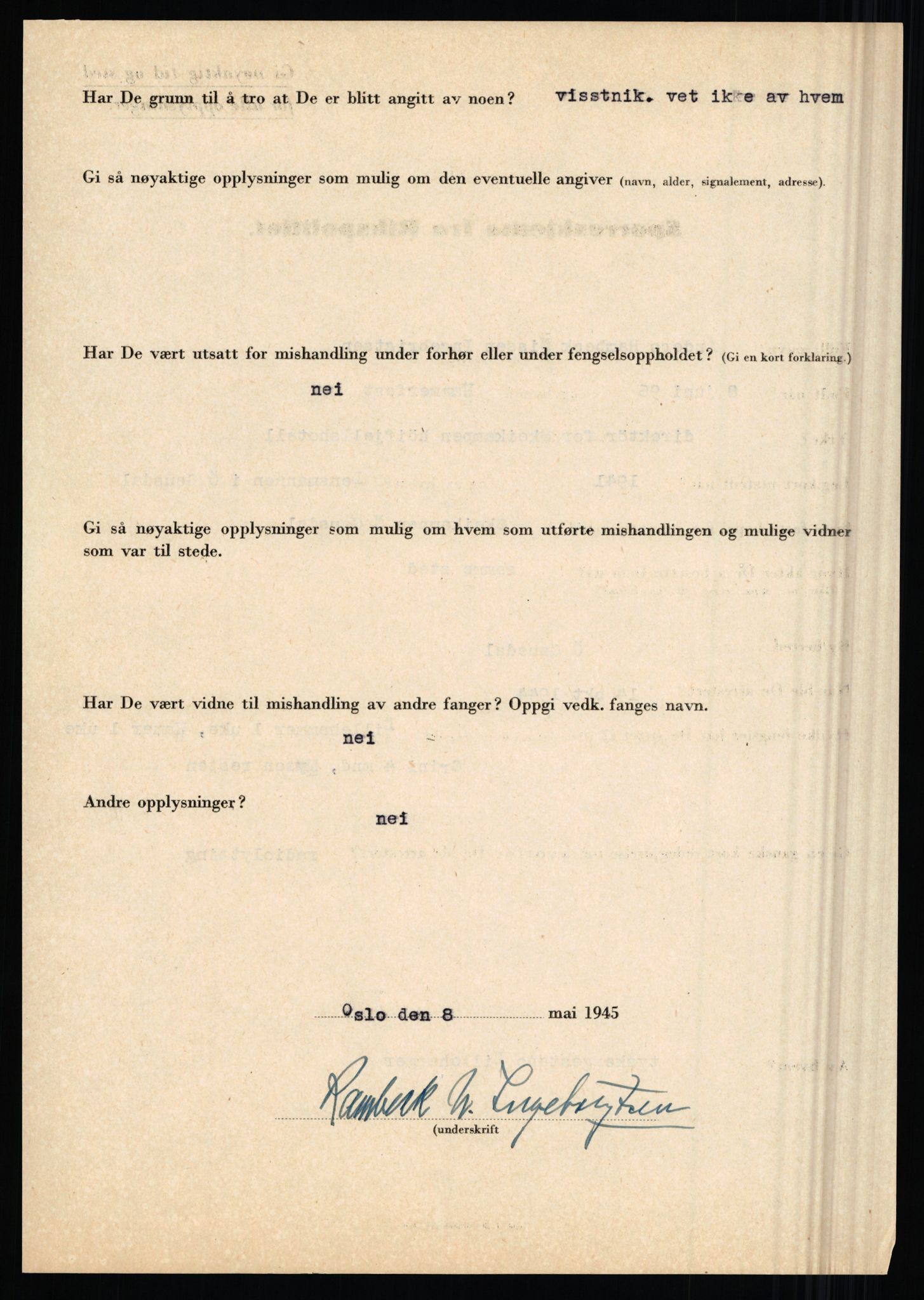 Rikspolitisjefen, AV/RA-S-1560/L/L0007: Heen, Erik C. - Iversen, Trygve, 1940-1945, s. 1102