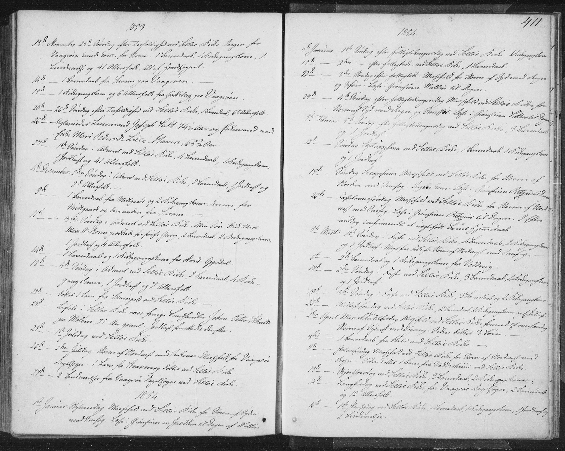 Selje sokneprestembete, AV/SAB-A-99938/H/Ha/Haa/Haaa: Ministerialbok nr. A 10, 1844-1858, s. 411