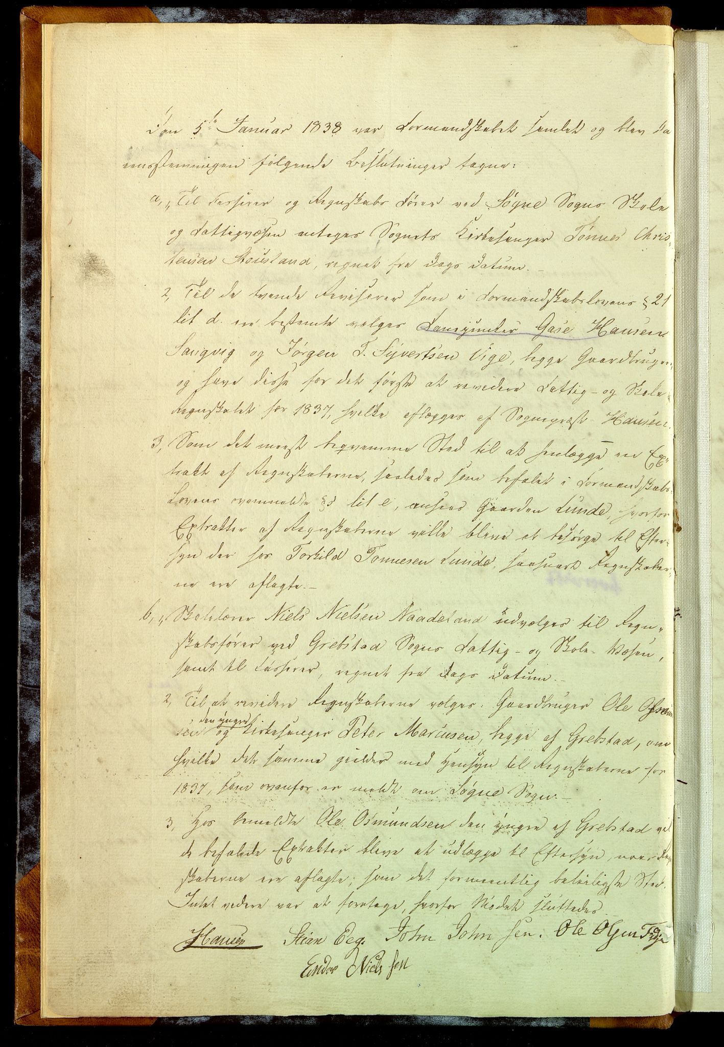 Søgne og Greipstad kommune - Formannskapet, ARKSOR/1018SG120/A/L0001: Møtebok (d), 1837-1861, s. 2b