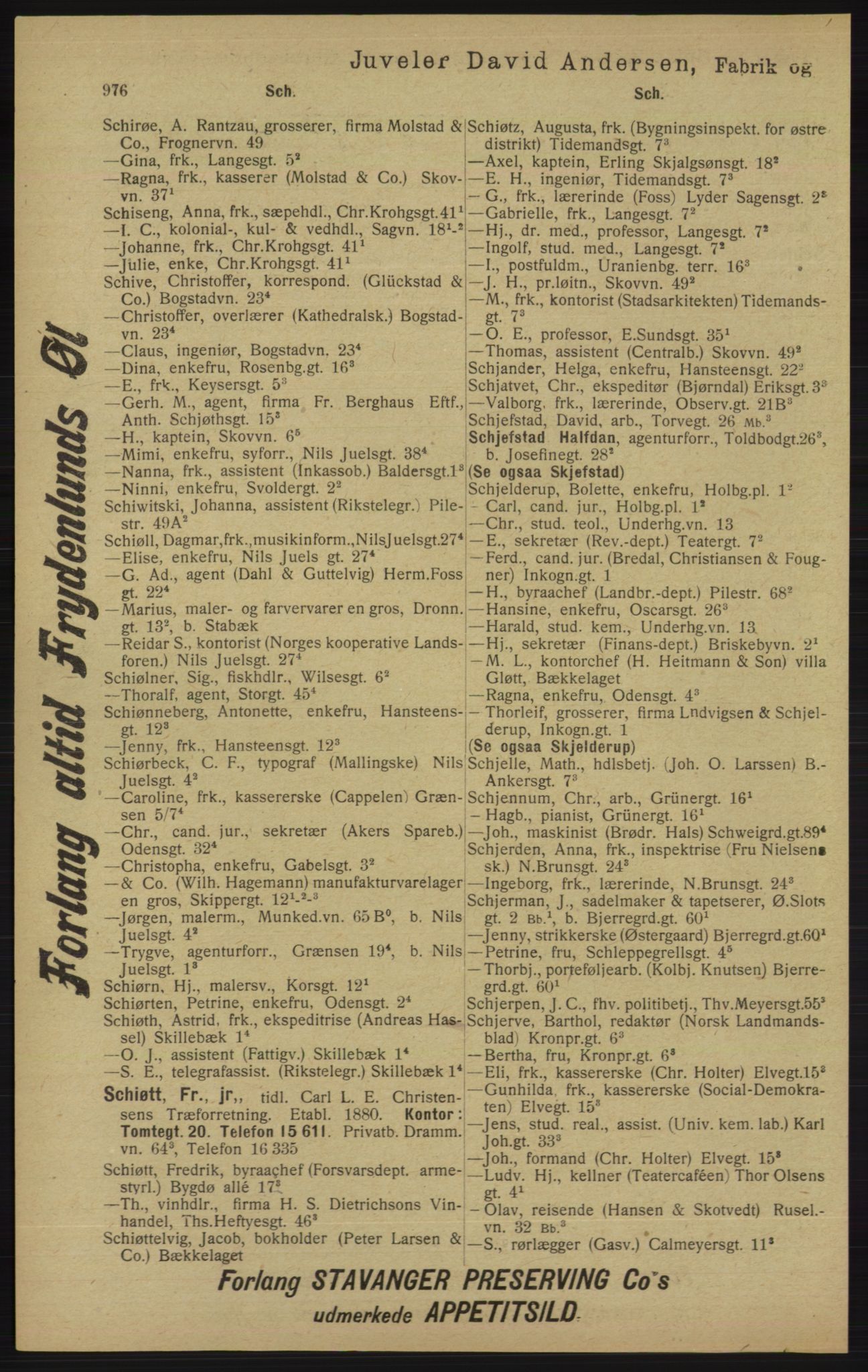 Kristiania/Oslo adressebok, PUBL/-, 1913, s. 988