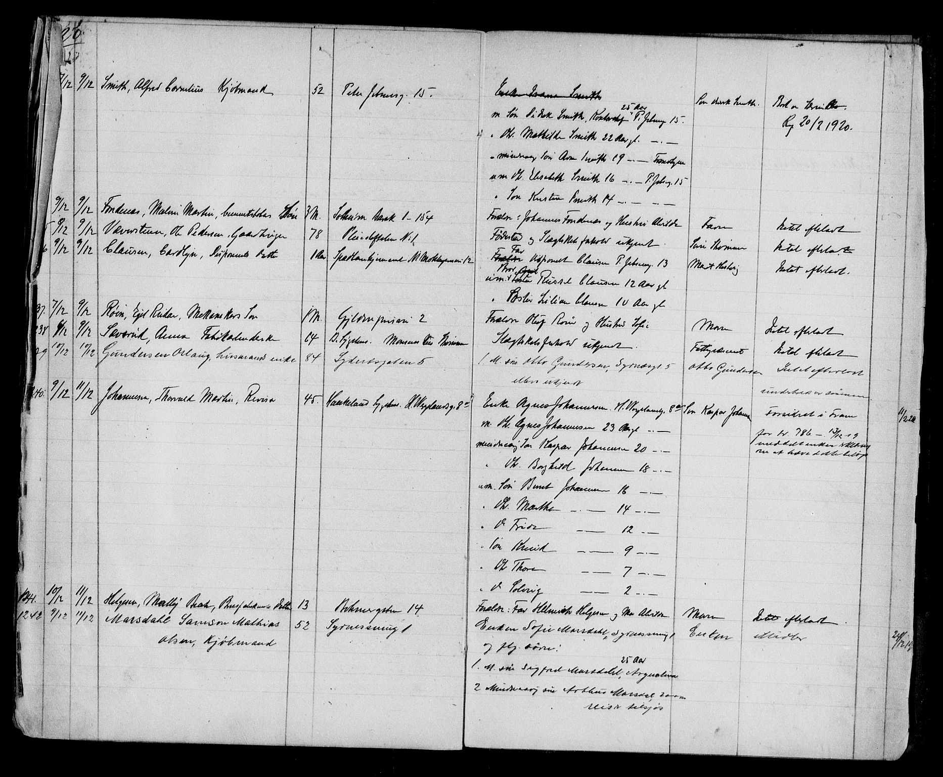 Byfogd og Byskriver i Bergen, AV/SAB-A-3401/06/06Na/L0012: Dødsfallsjournaler, 1918-1919, s. 620-621