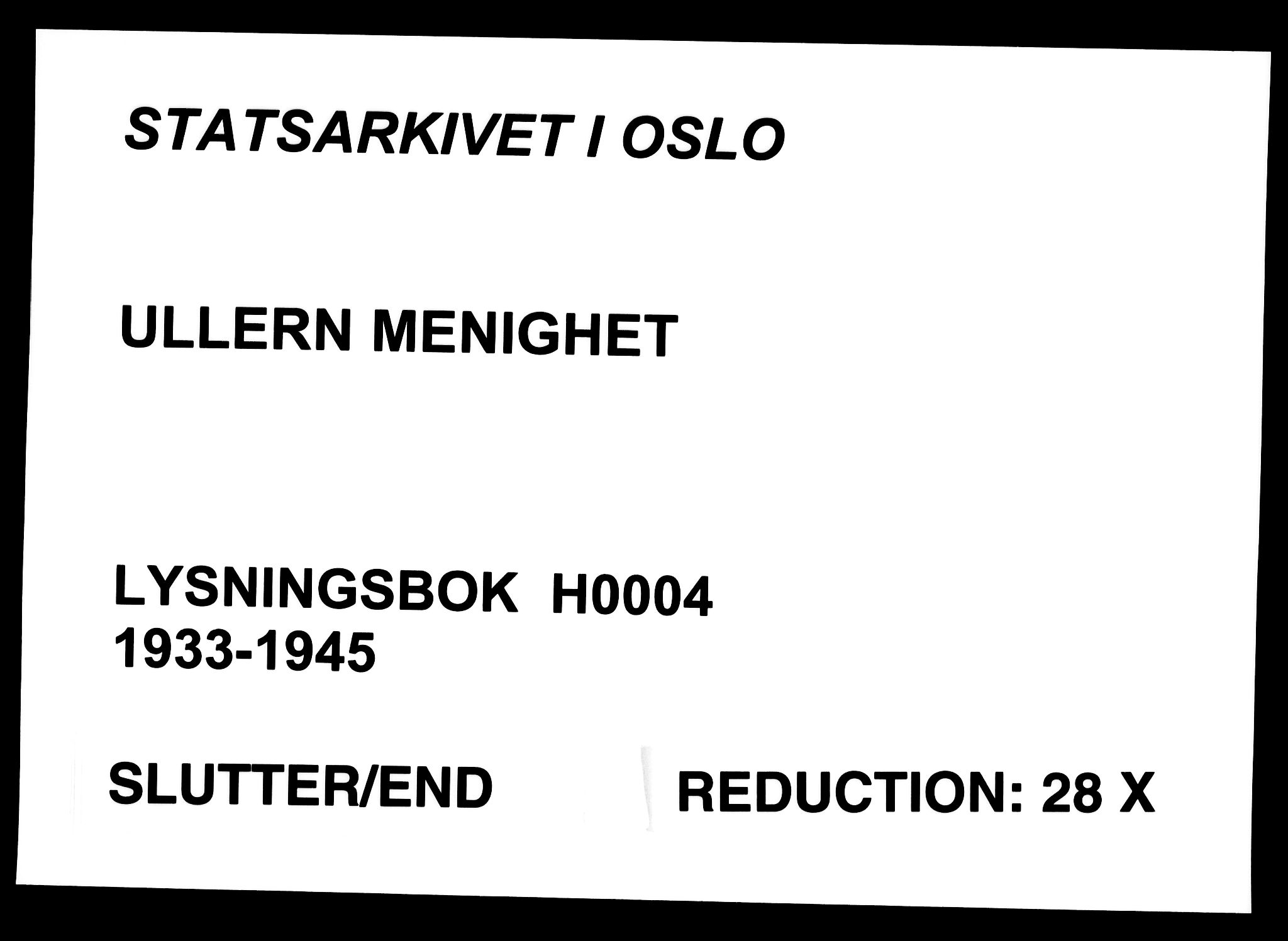 Ullern prestekontor Kirkebøker, AV/SAO-A-10740/H/L0004: Lysningsprotokoll nr. 4, 1933-1945